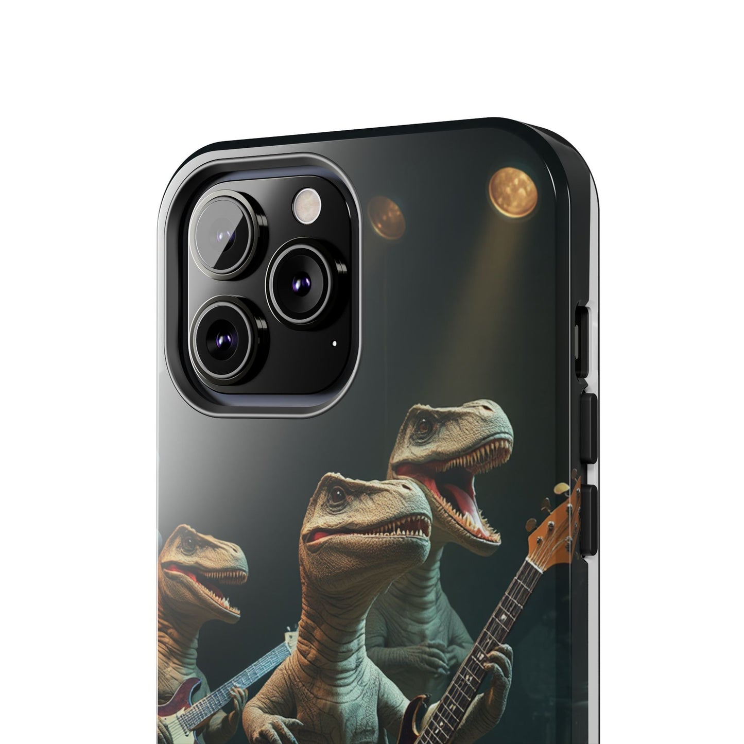 Rockin' Dinosaur Tough Phone Cases - Perfect for Music Lovers and Kids!