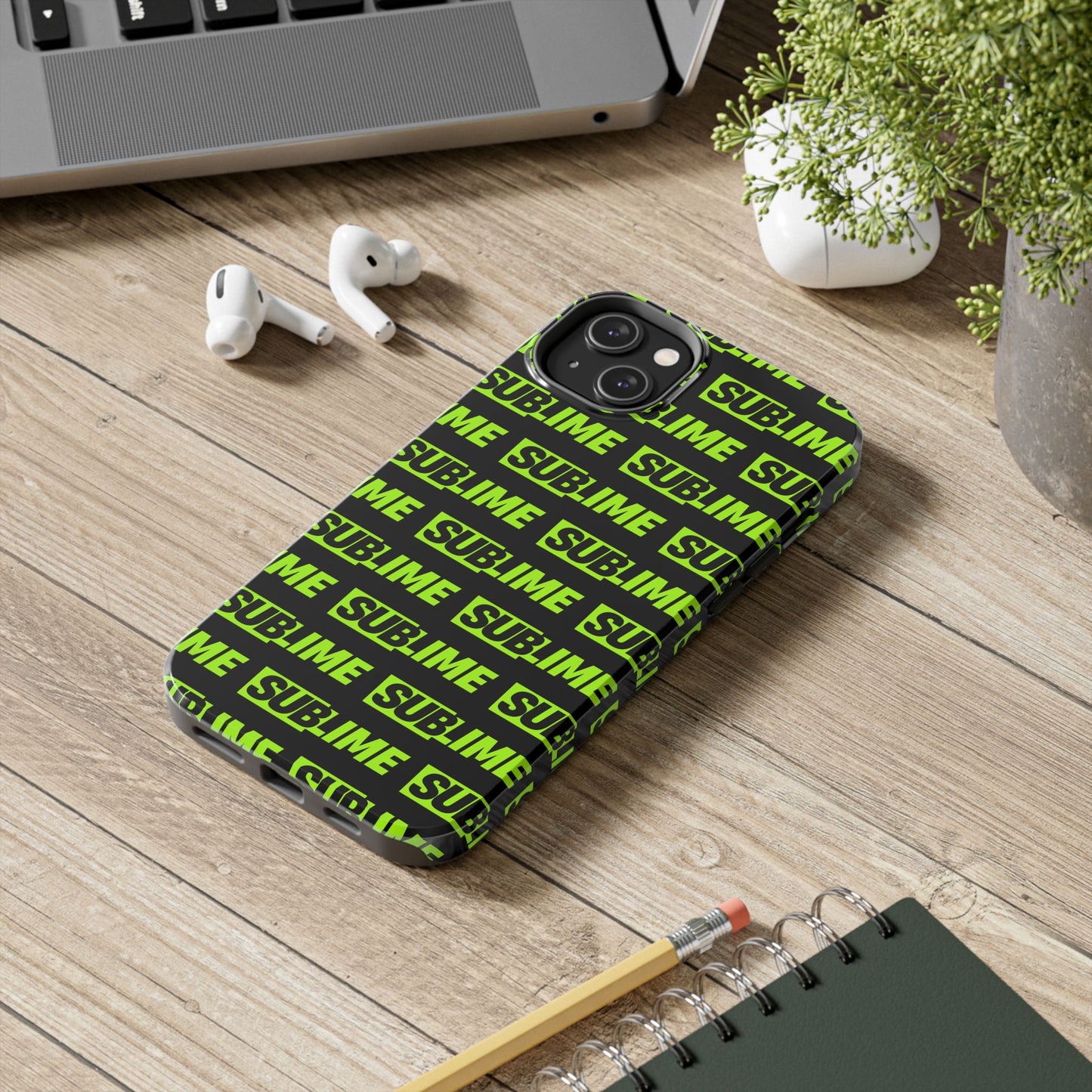 Sublime Text Pattern Tough Phone Case - Vibrant Protective Cover for iPhone