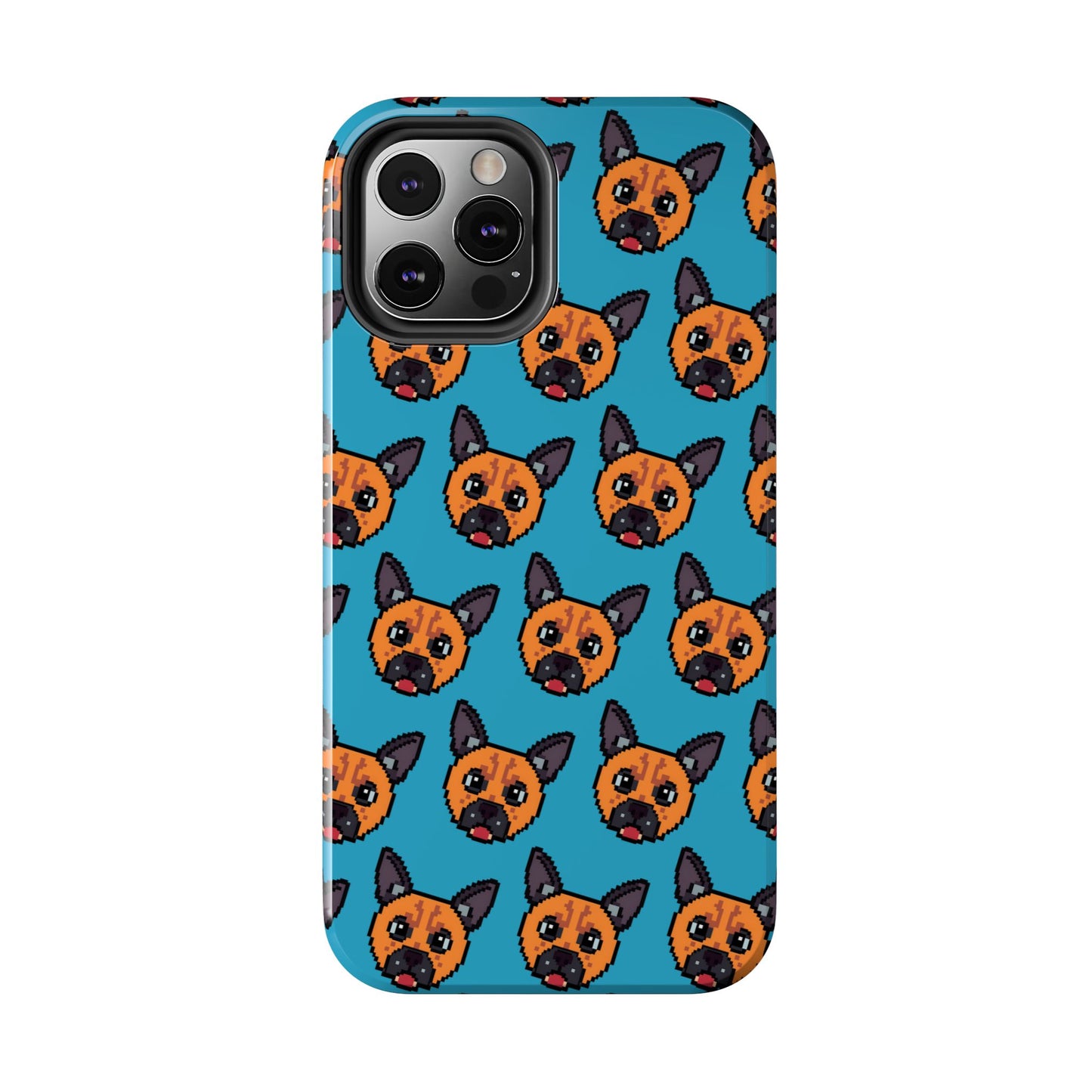 Cute Orange Dog Pixel Art Pattern Tough Phone Case - Fun & Durable Protection - for iPhone