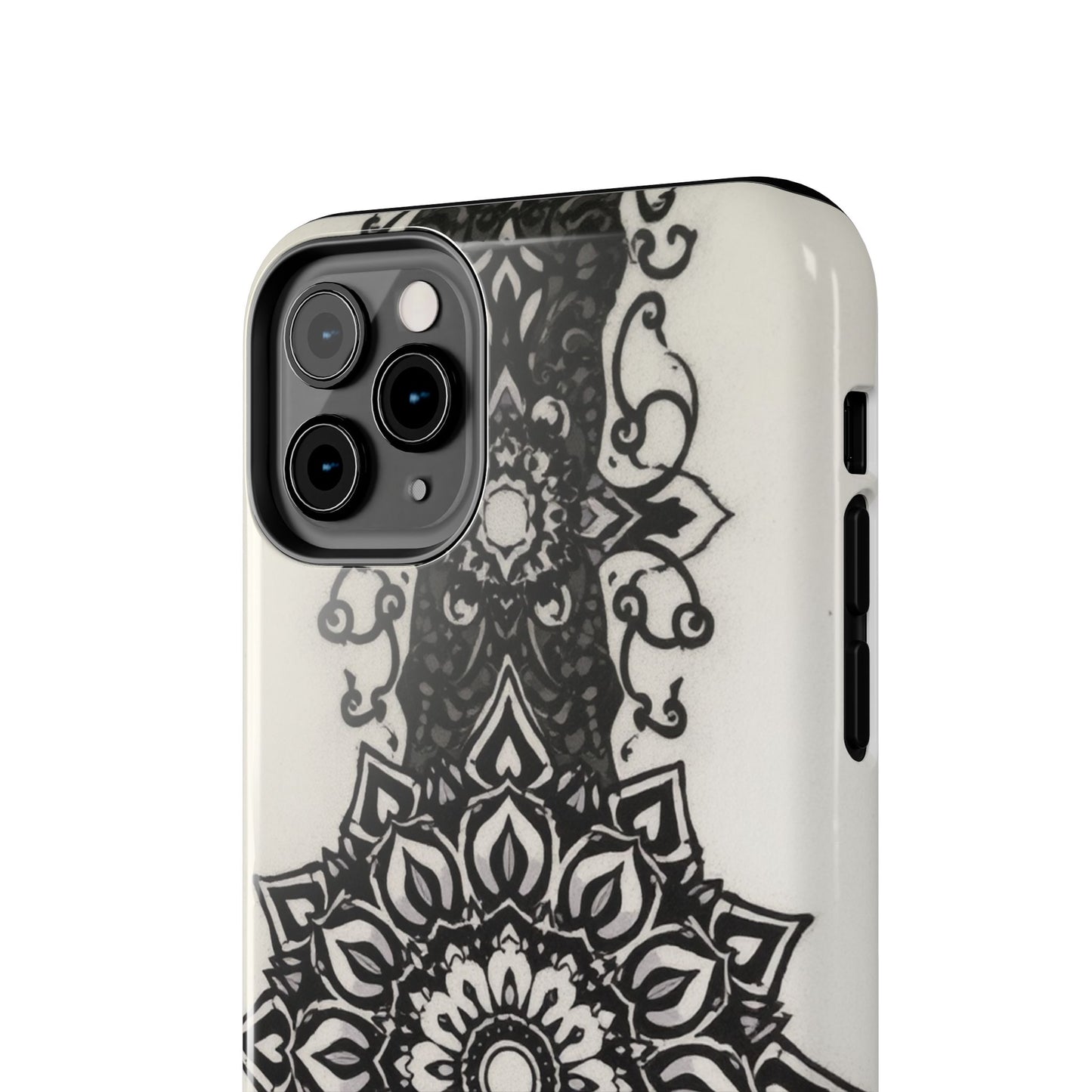 Stylish Tough Phone Cases with Dark Mandala Design - Durable and Unique Protection - for iPhone
