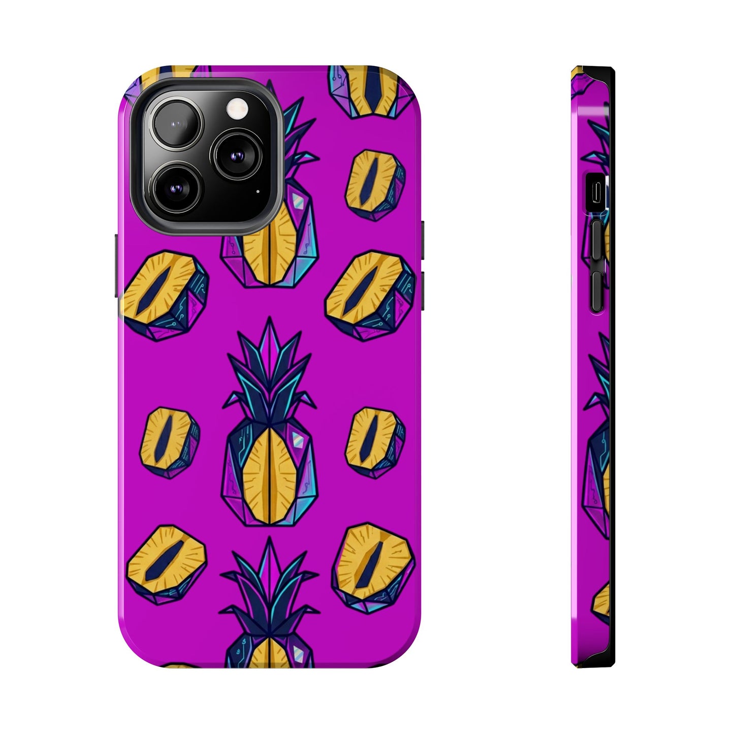 Cyberpunk Origami Pineapple iPhone Case