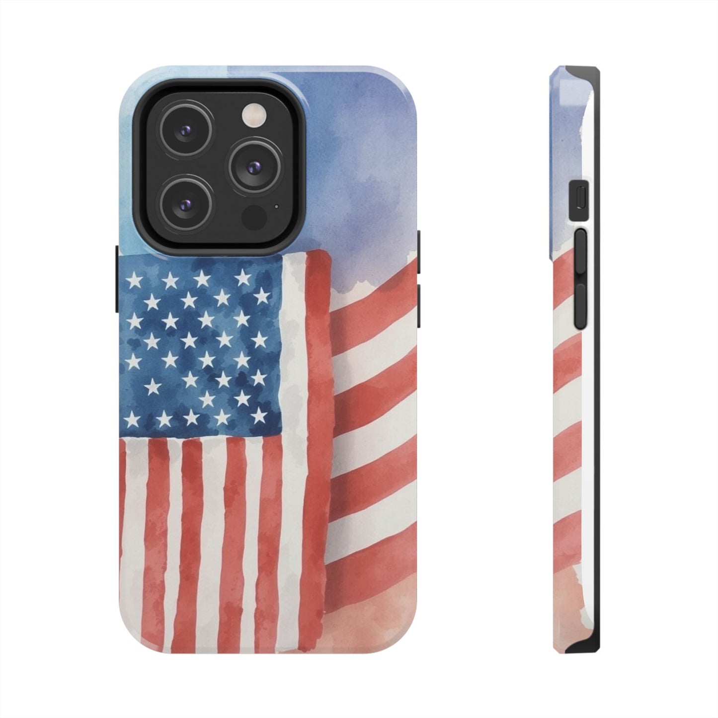 Abstract Watercolor American Flag Design - Tough Phone Case - for iPhone
