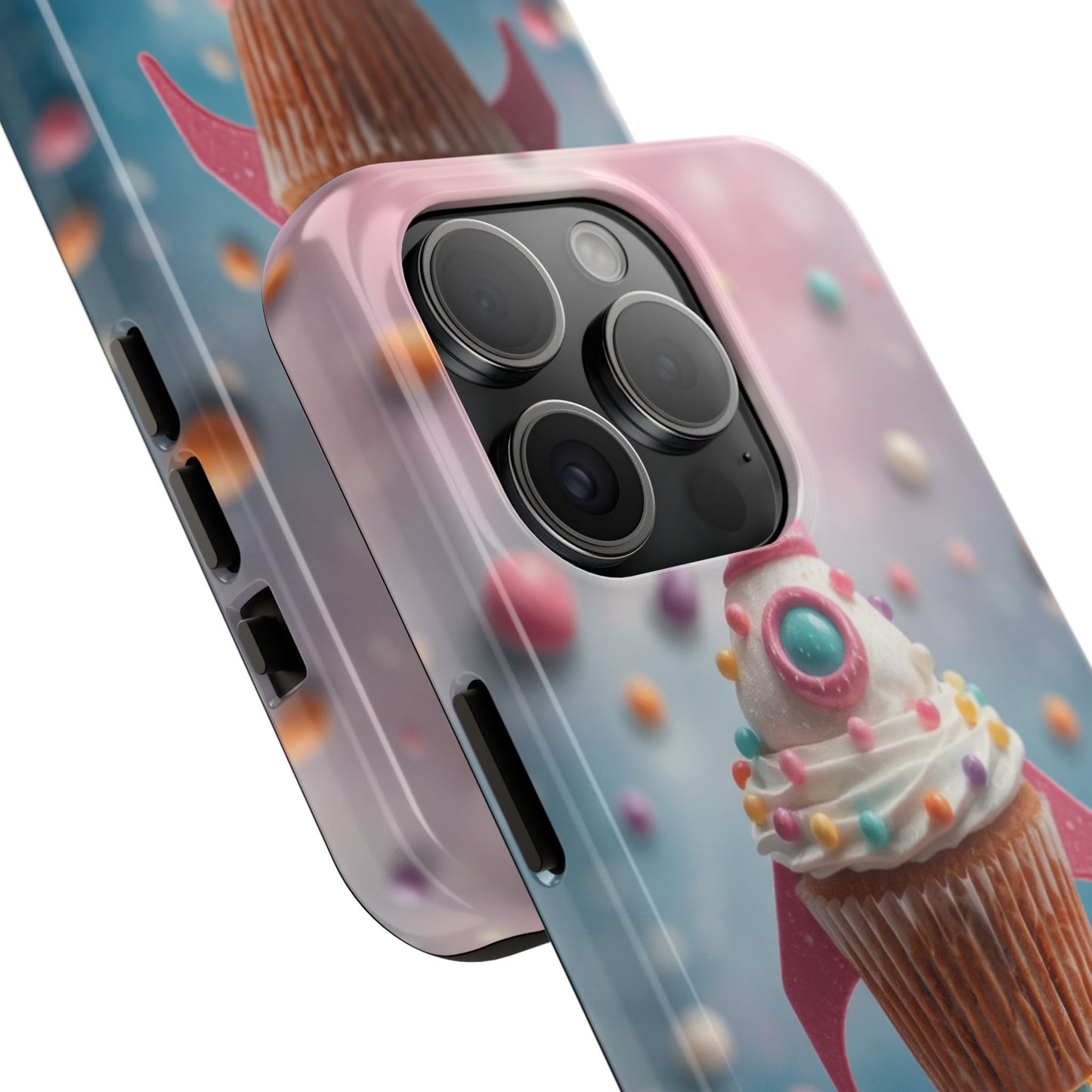Whimsical Rocket Cupcake Phone Case - Fun Protective Case for Kids and Teens