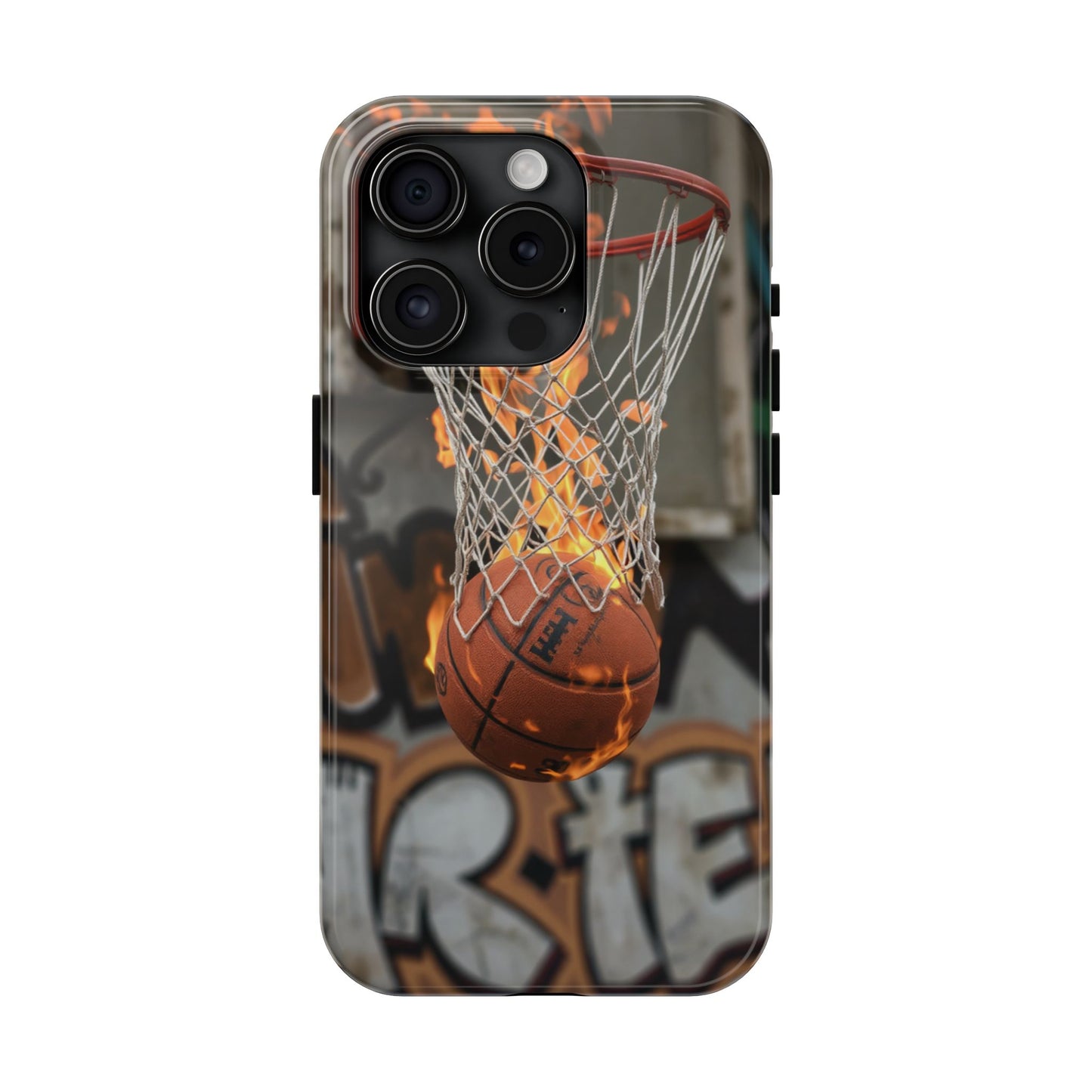Fire Basketball Tough Phone Case - Durable Sporty Design for Athletes & Fans