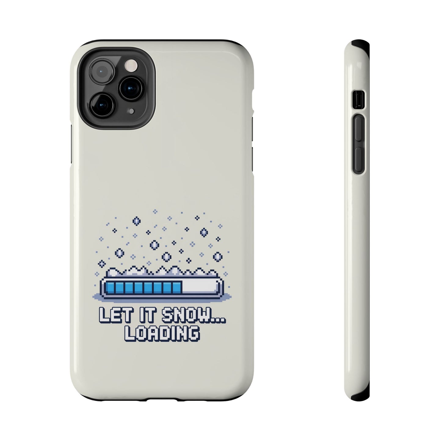 Snowy Vibe Tough Phone Case - Let It Snow Loading Design Pixel Art
