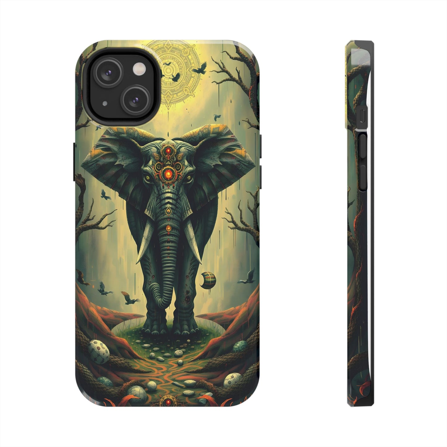 Mystical Forest Elephant Tough Phone Case | Vibrant Design for Nature Lovers - for iPhone