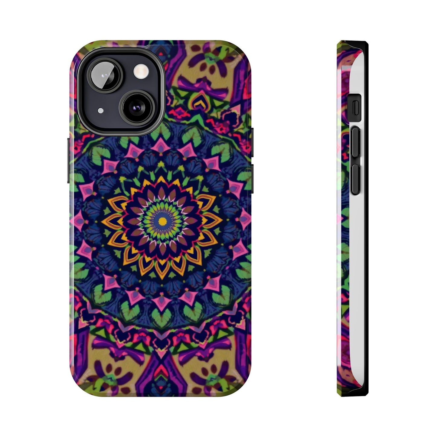 Vibrant Mandala Tough Phone Case - Colorful, Purple Fusion, Durable Protection for Your Device - for iPhone