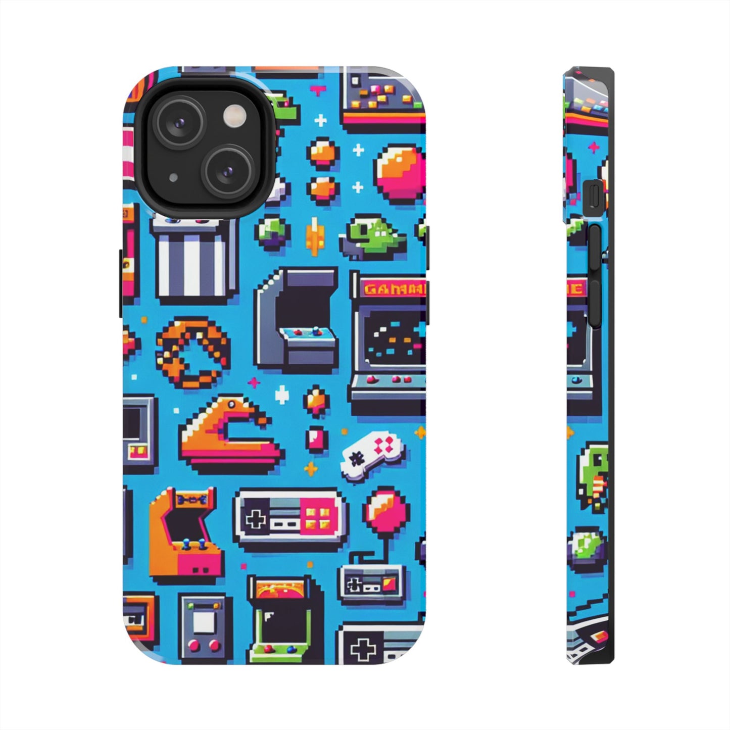 Retro Gaming Tough Phone Case - Pixel Art Design for Gamers - for iPhone