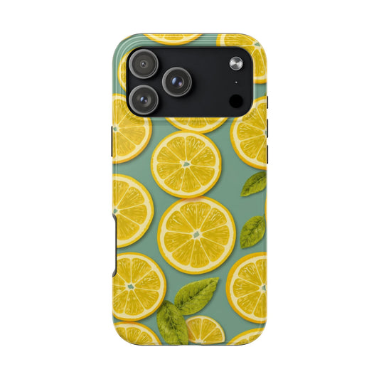 Tough Lemon Pattern Phone Case - Vibrant Citrus Design for Summer Vibes - for iPhone