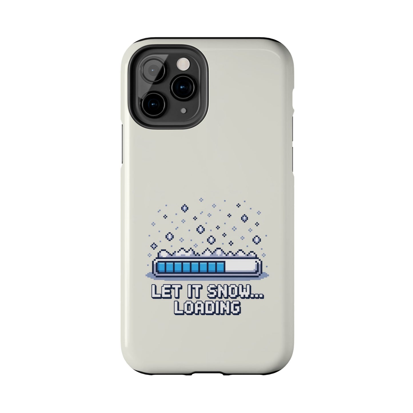 Snowy Vibe Tough Phone Case - Let It Snow Loading Design Pixel Art