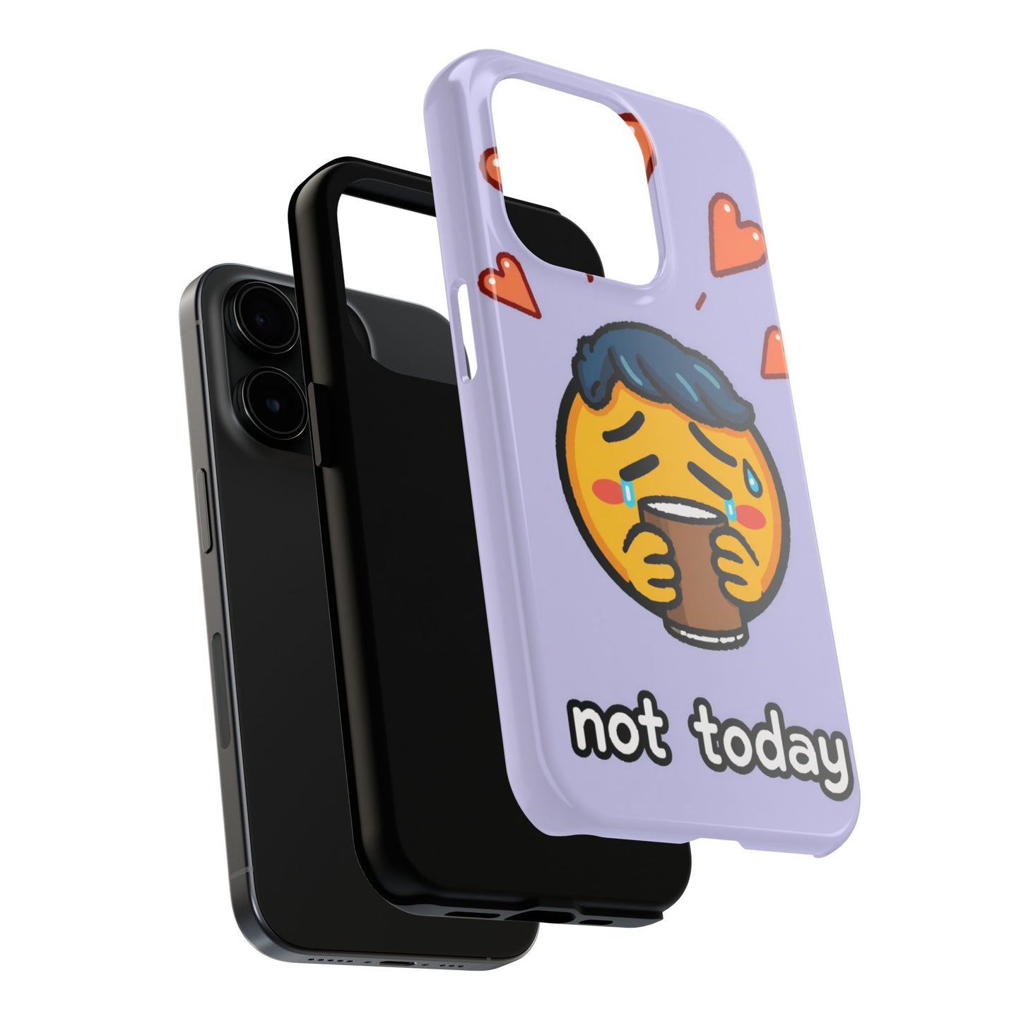 Cute Tough Phone Case - 'Not Today' Emoji Design