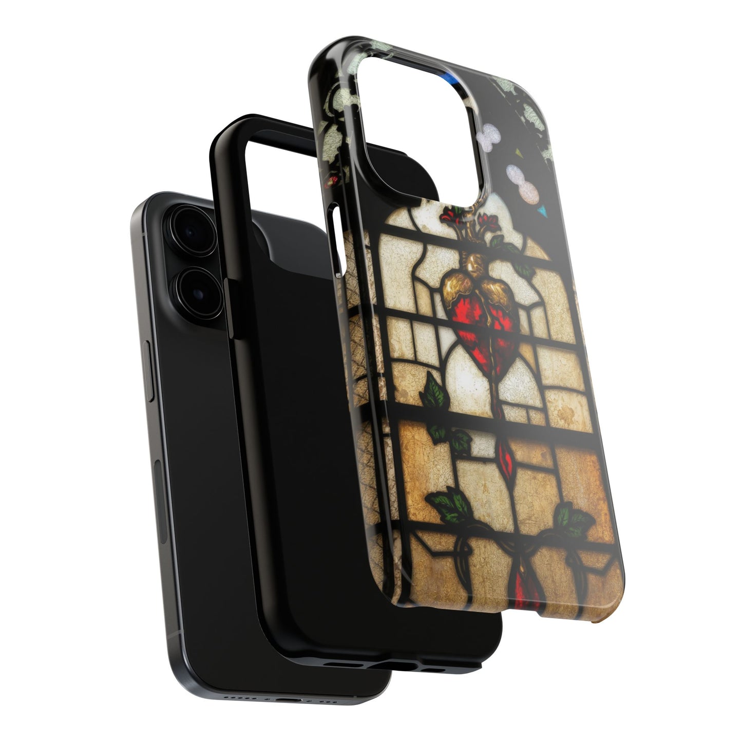 Stained Glass Heart Tough Phone Case - Unique Design for Protection & Style