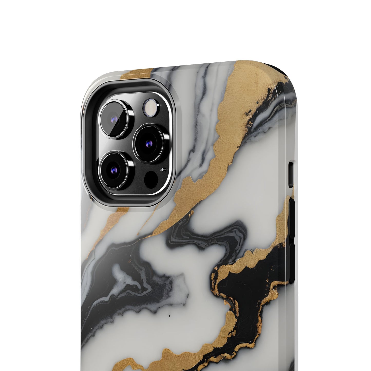 Elegant Gold Marble Tough Phone Case - Stylish Protection for Your iPhone