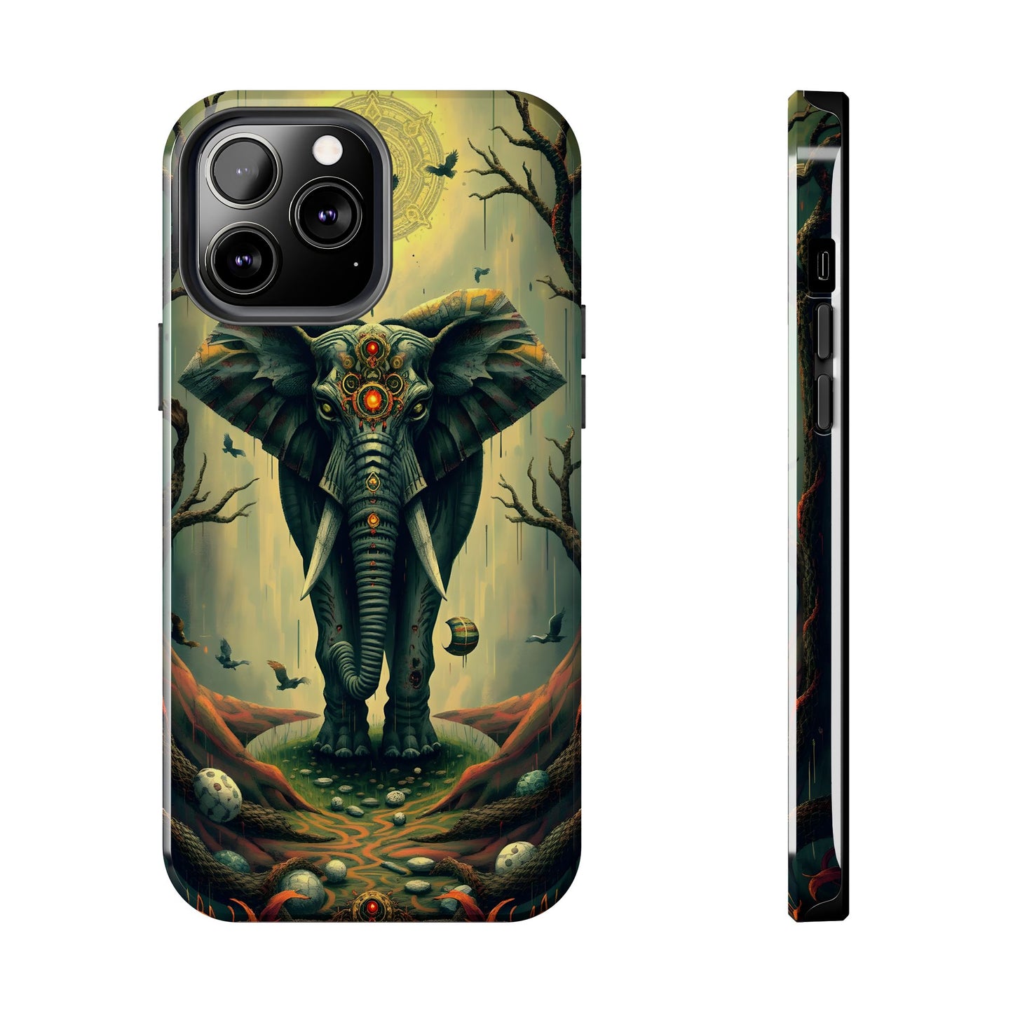 Mystical Forest Elephant Tough Phone Case | Vibrant Design for Nature Lovers - for iPhone
