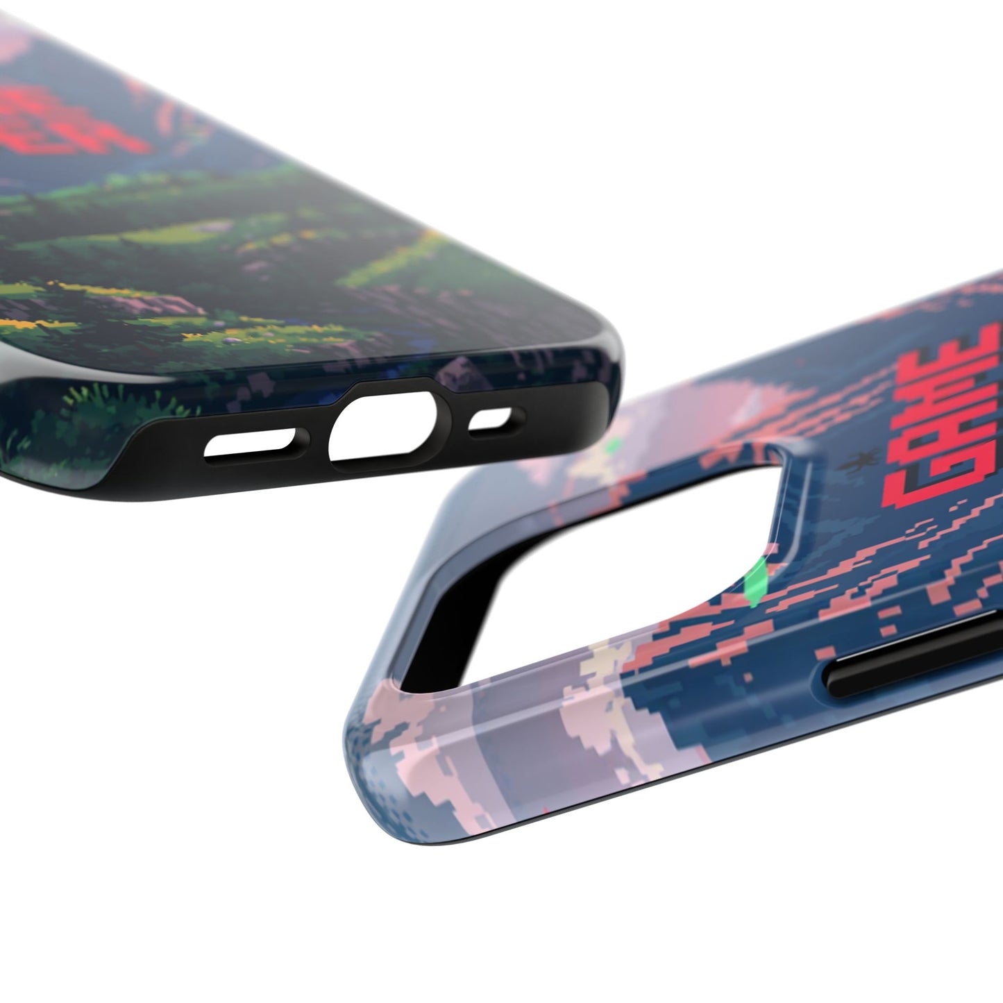 Pixel Art Tough Phone Case - 'Game Over' Design for Gamers
