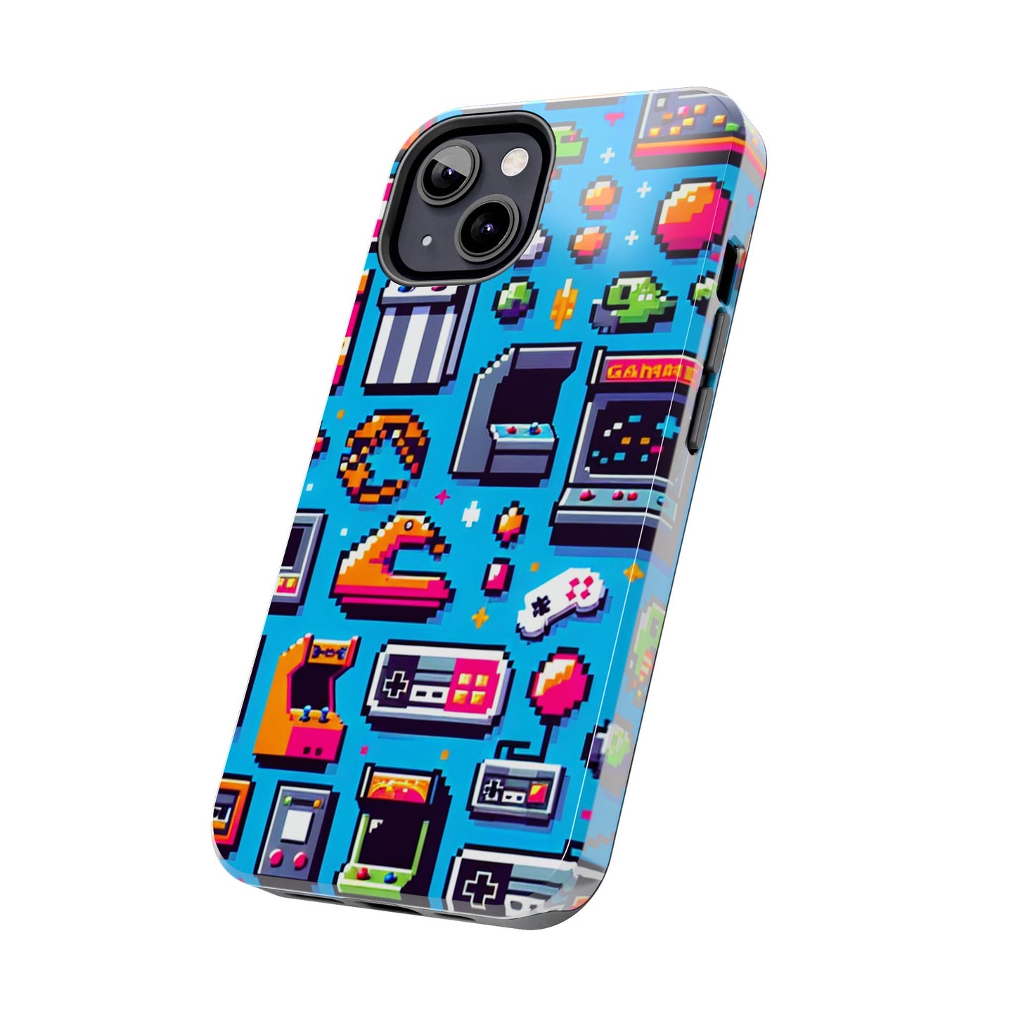 Retro Gaming Tough Phone Case - Pixel Art Design for Gamers - for iPhone