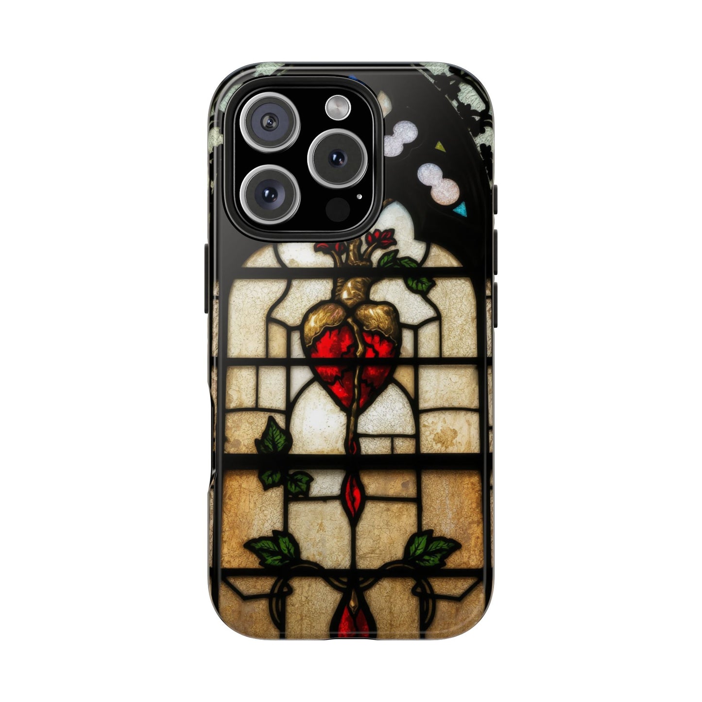 Stained Glass Heart Tough Phone Case - Unique Design for Protection & Style