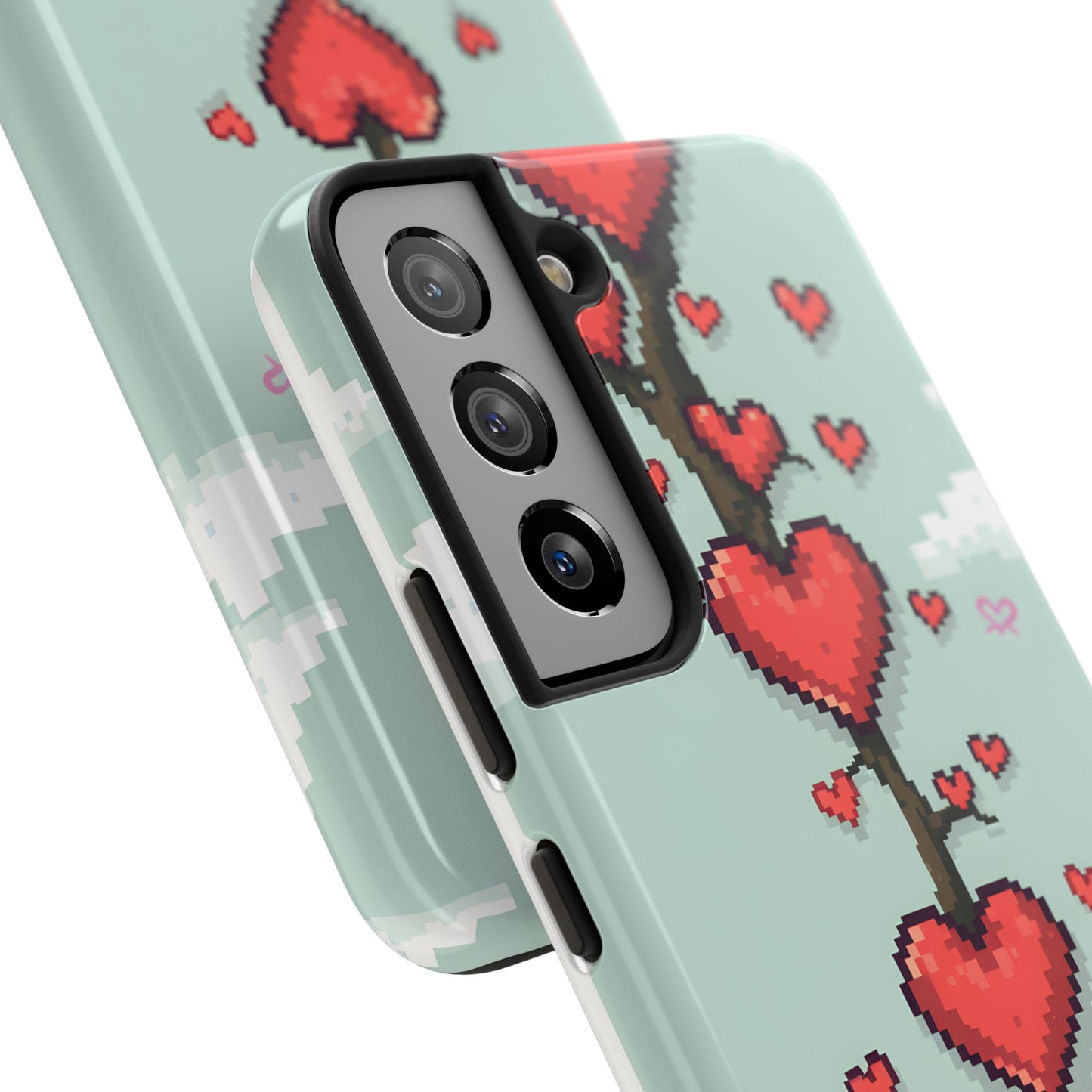 Pixelated Love Hearts Tree | Tough Phone Case - Cute Design - for iPhone