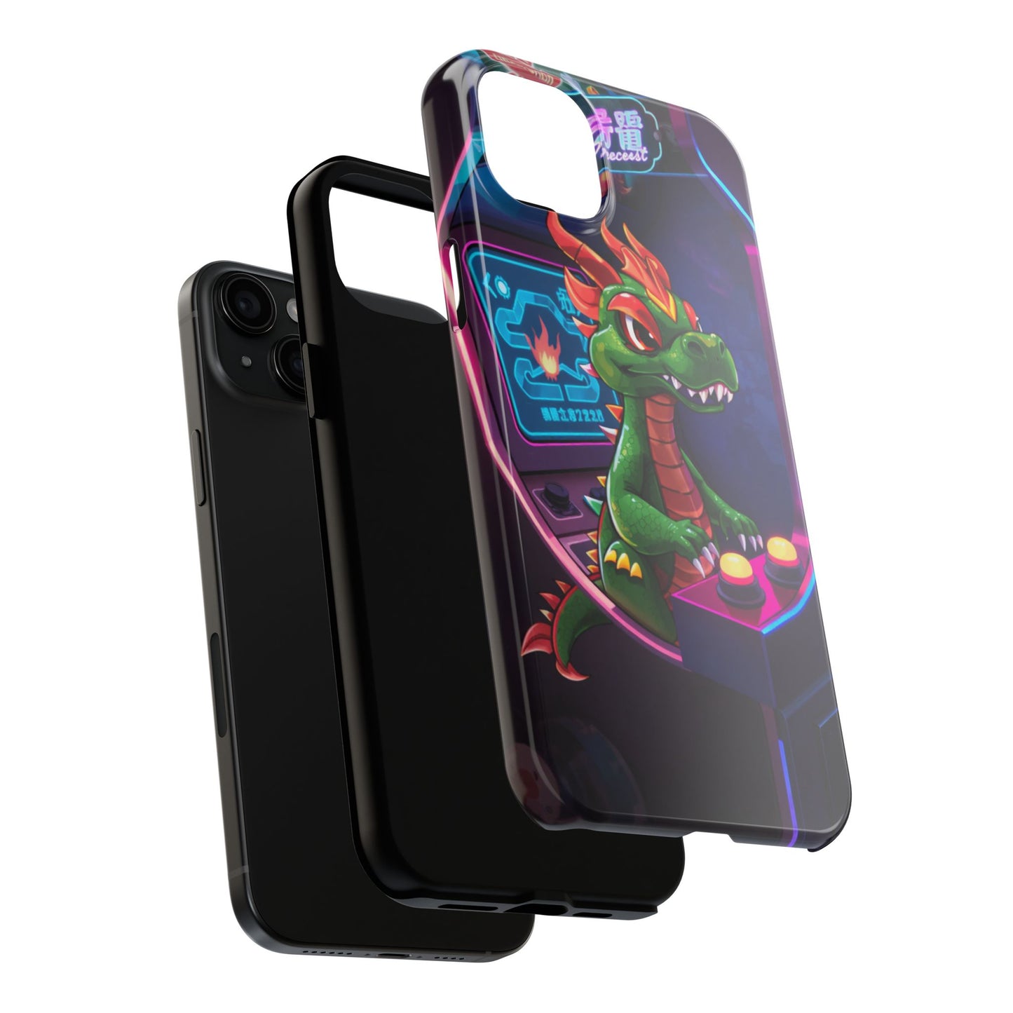 Retro Gamer Tough Phone Case with Dragon Design
