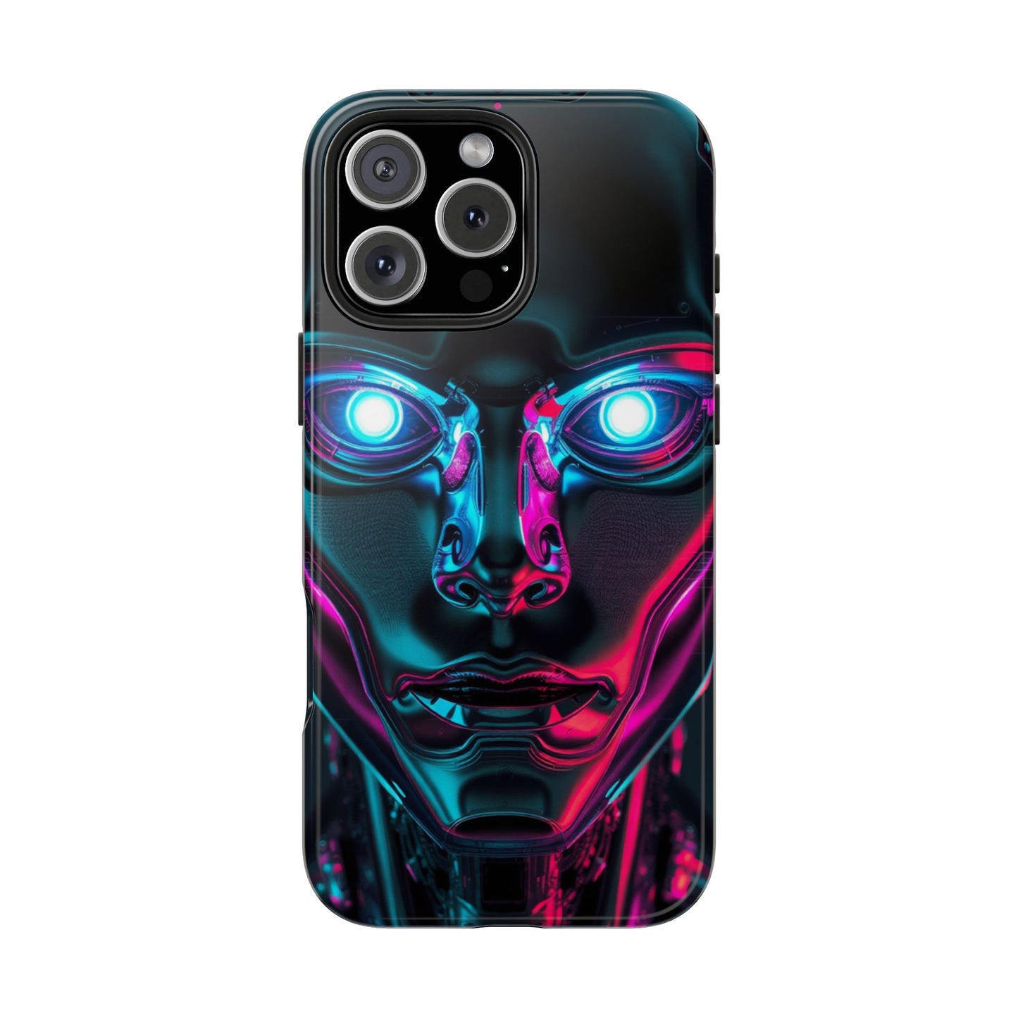 Futuristic Phone Case, Tough Phone Cover, Cyberpunk Style, Robot Design, Gift for Tech Lovers, Unique Phone Accessories