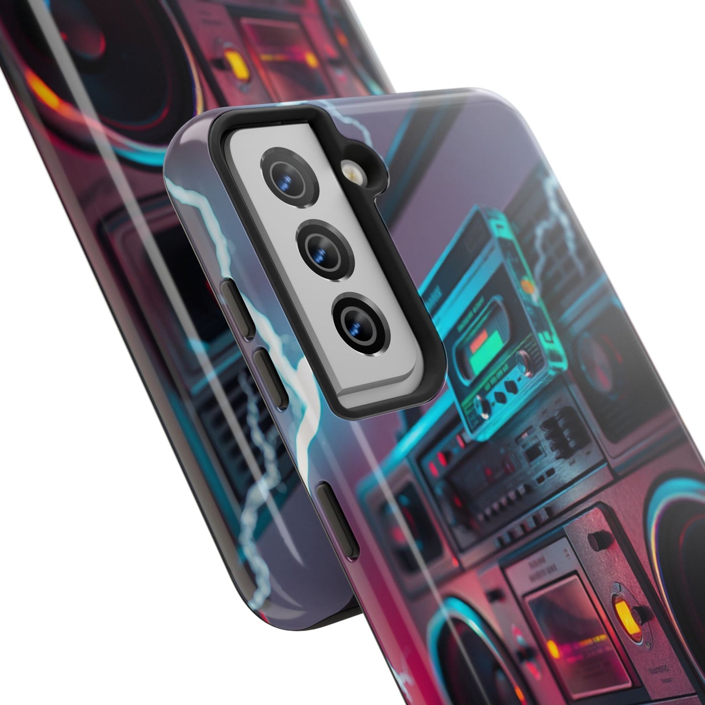 Retro Boombox Tough Phone Case – Vibrant Protection for Music Lovers