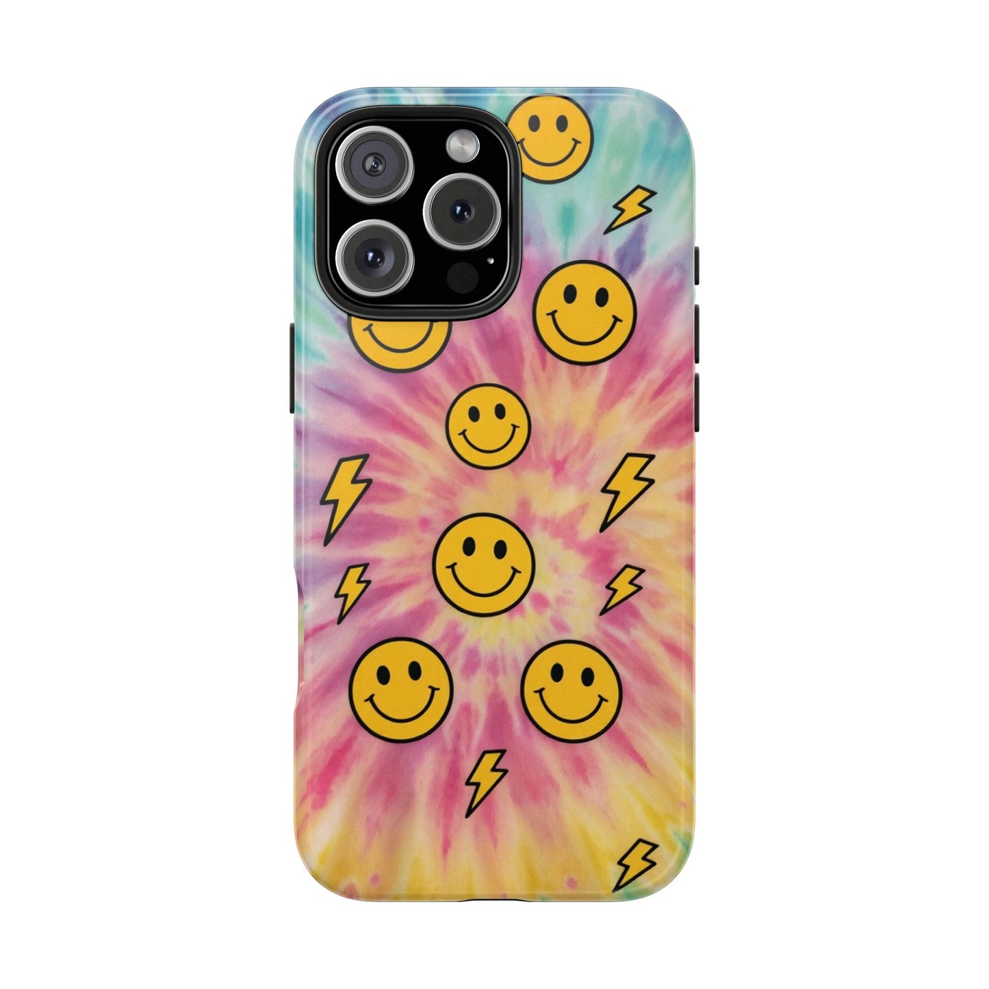 Colorful Smiley Lightning Tough Phone Case - Fun & Durable