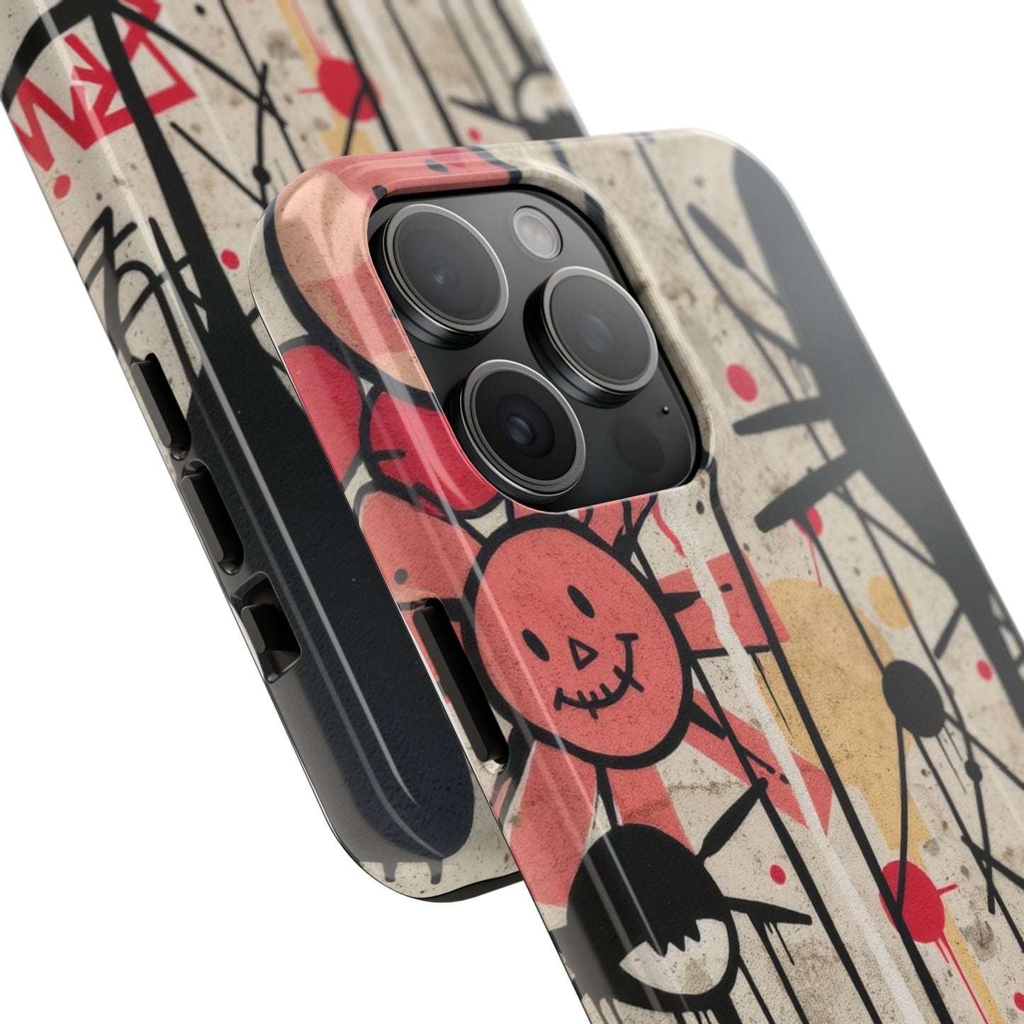 Artistic Tough Phone Case - Abstract Fun Grafitti Design for Protective Style - for iPhone