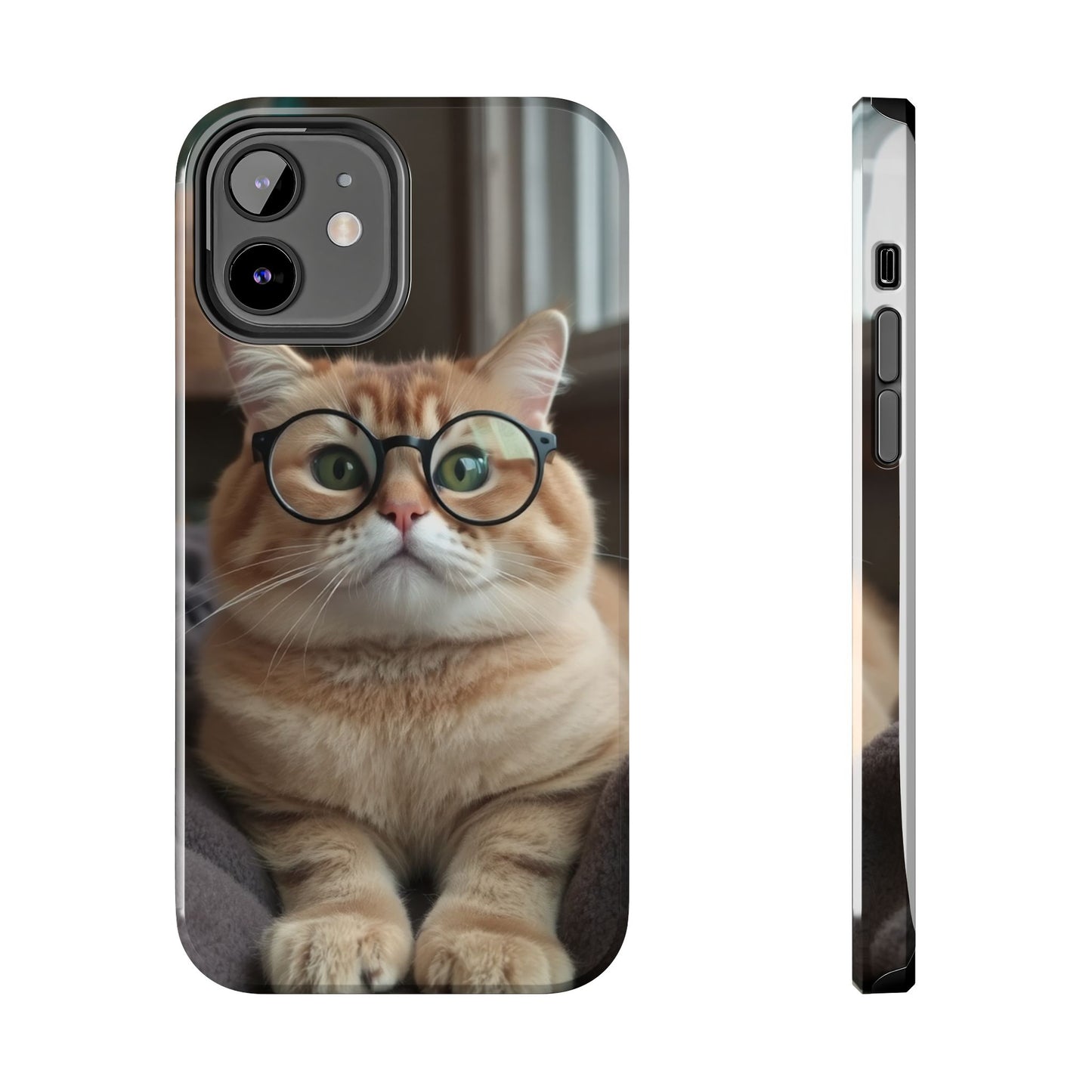 Cute Cat Glasses Tough Phone Case - Fun & Stylish Protection for Cat Lovers