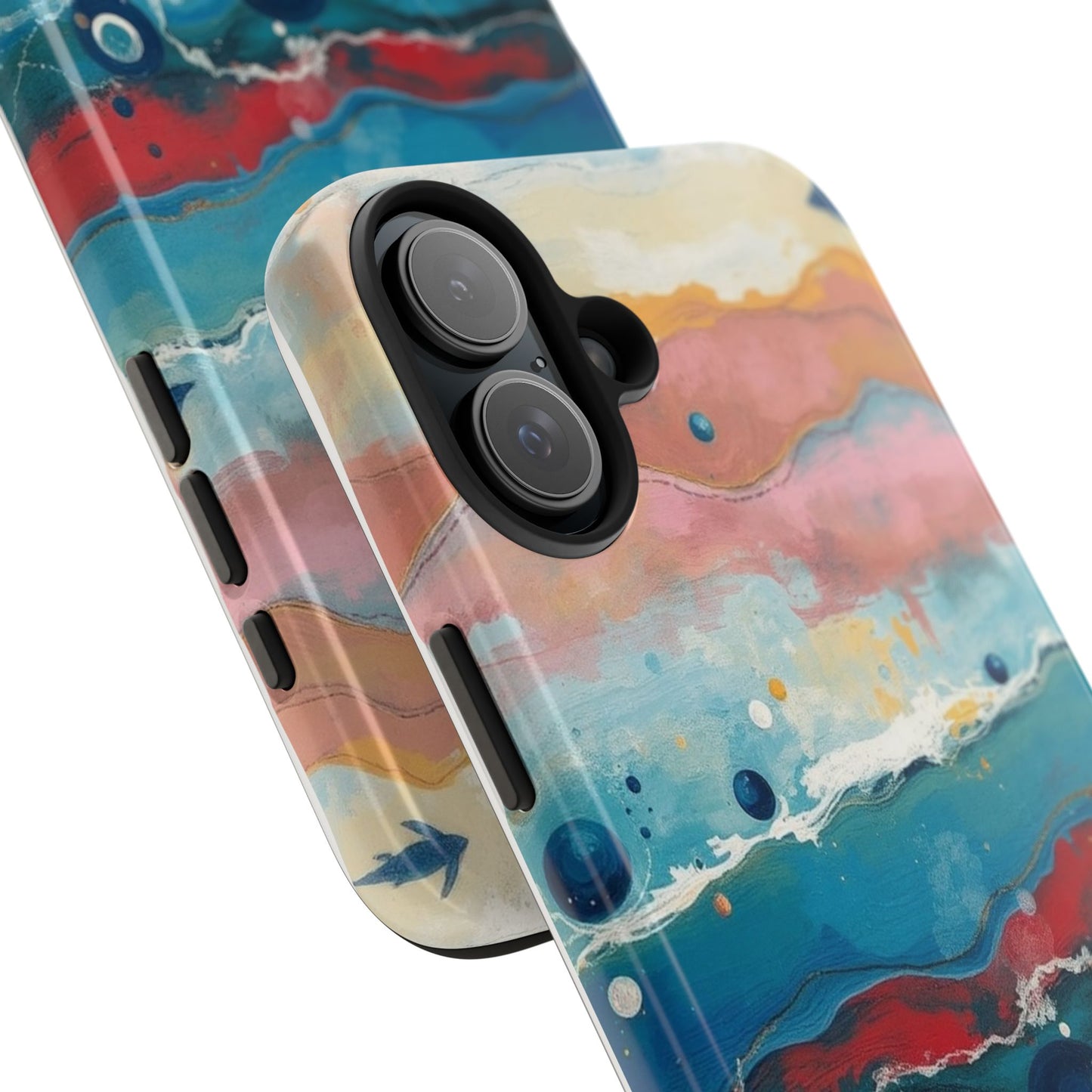 Artistic Tough Phone Case - Vibrant Waves Design for Unique Style
