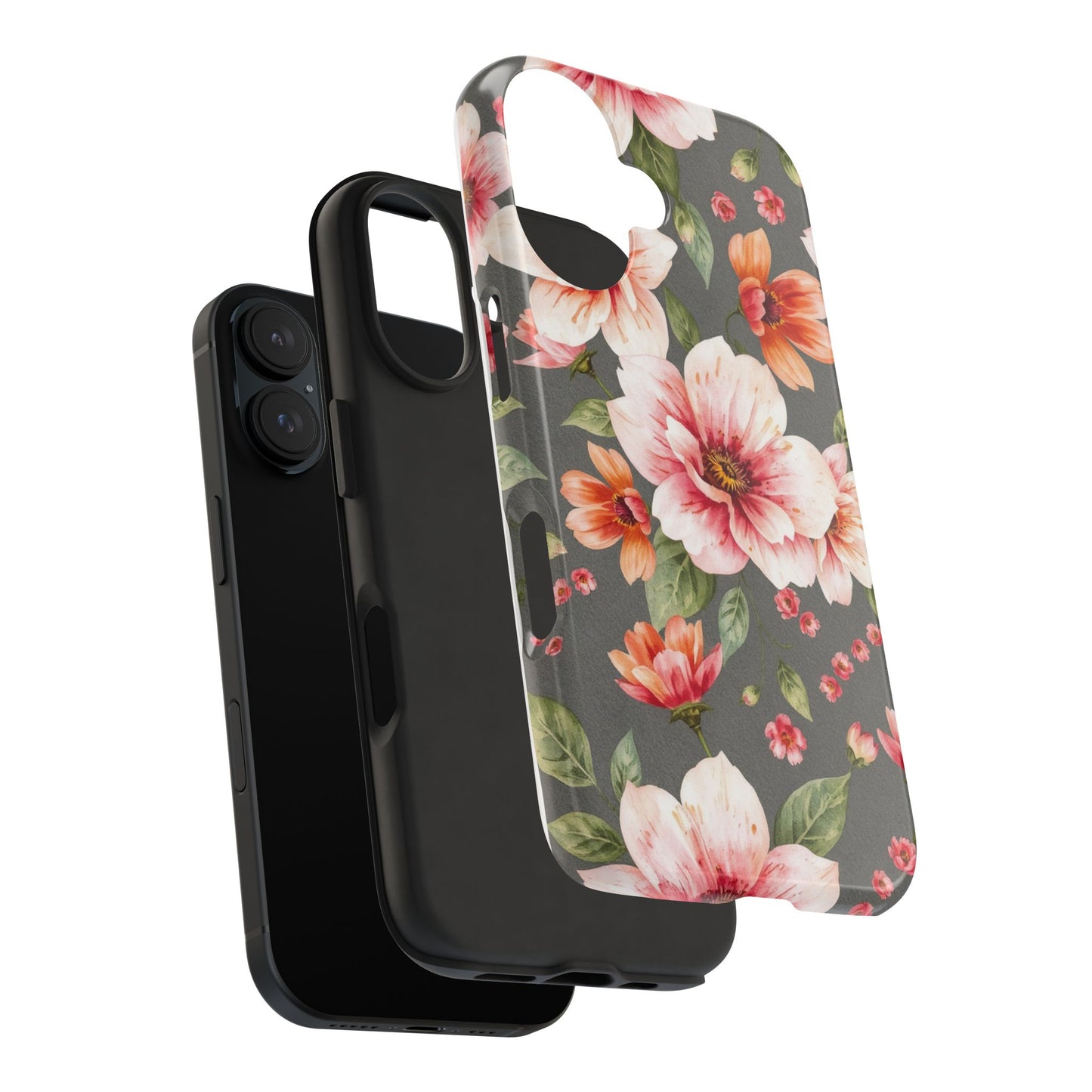 Floral Pink Tough Phone Case - Stylish & Durable Floral Design - for iPhone