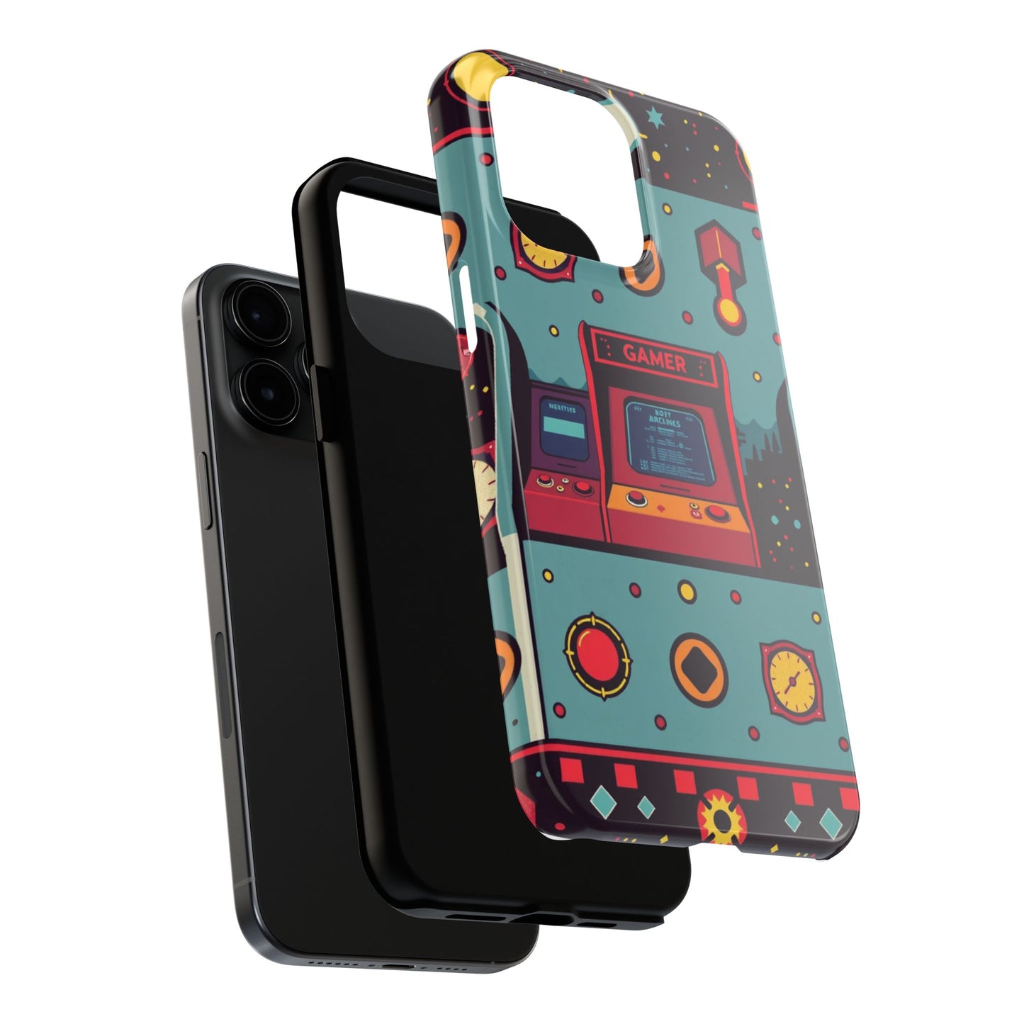 Retro Gamer Tough Phone Case - Vibrant Arcade Design for Gaming Enthusiasts - for iPhone