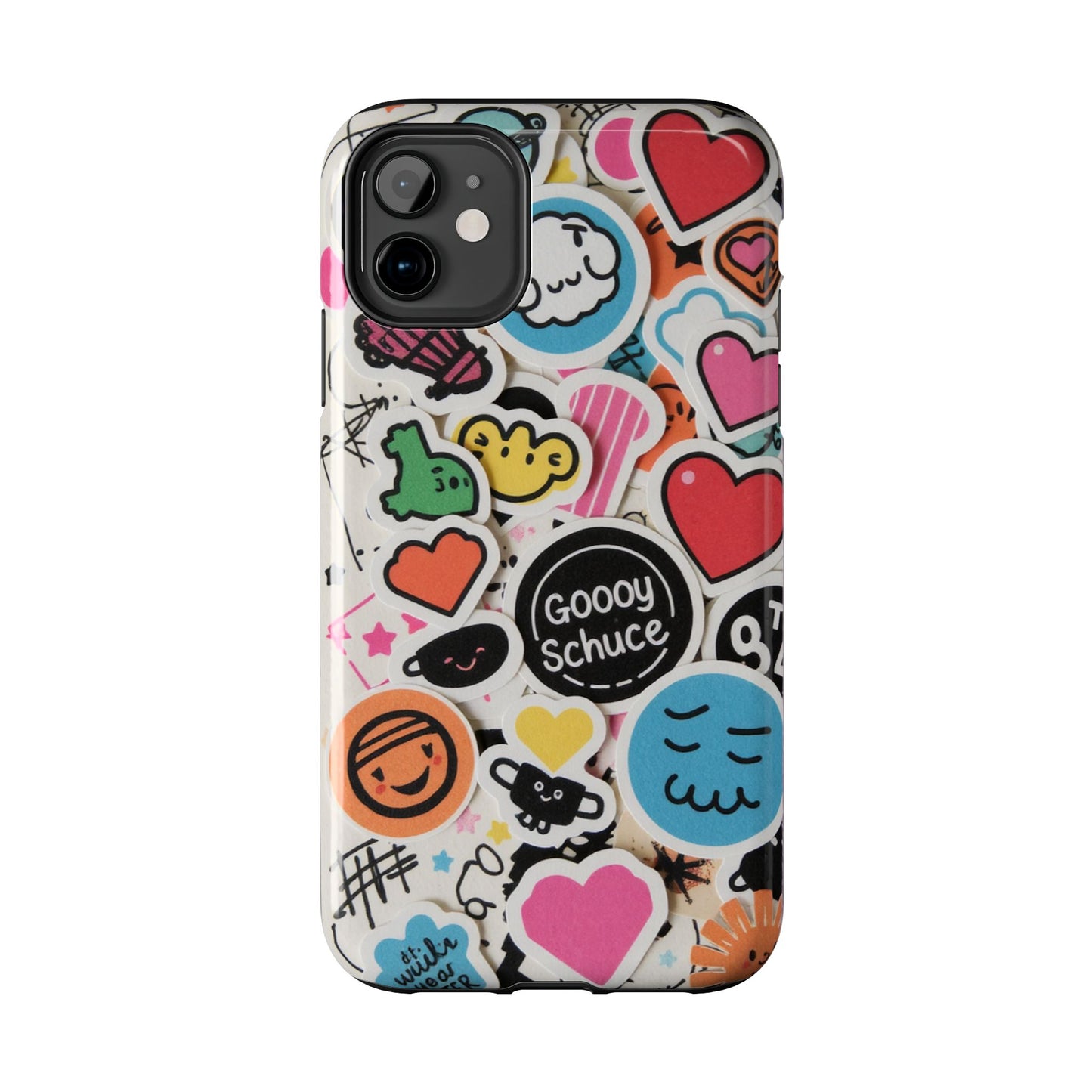 Colorful Stickers Phone Case - Fun & Trendy Tough Phone Cases