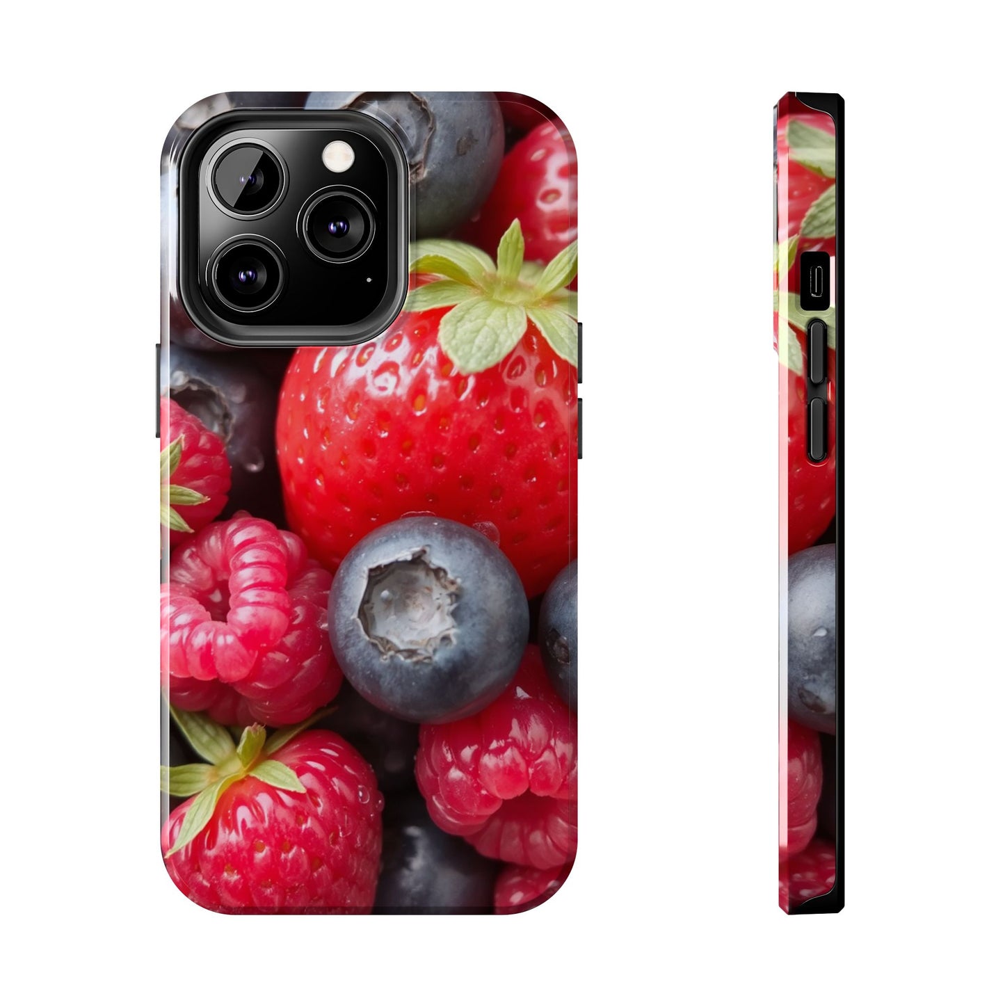Fruit-Themed Tough Phone Case - Berry Burst Design