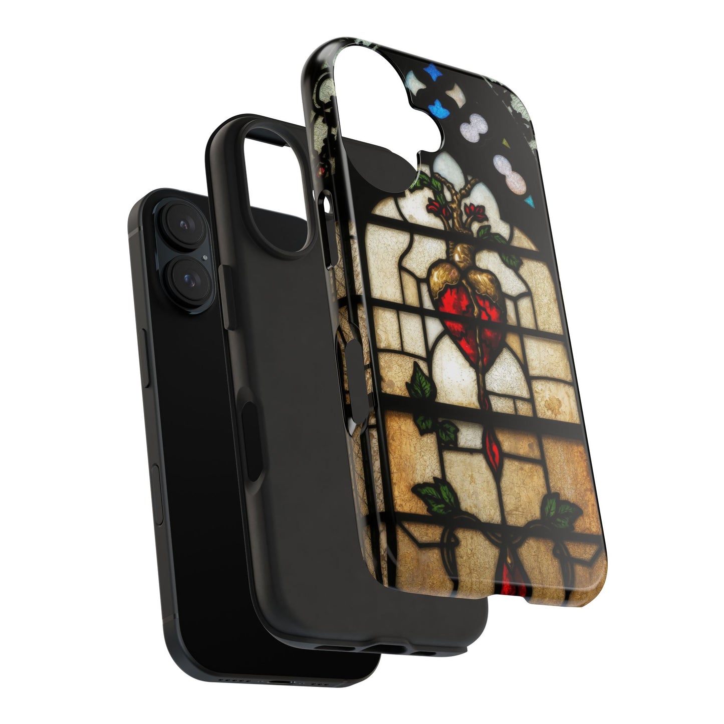 Stained Glass Heart Tough Phone Case - Unique Design for Protection & Style