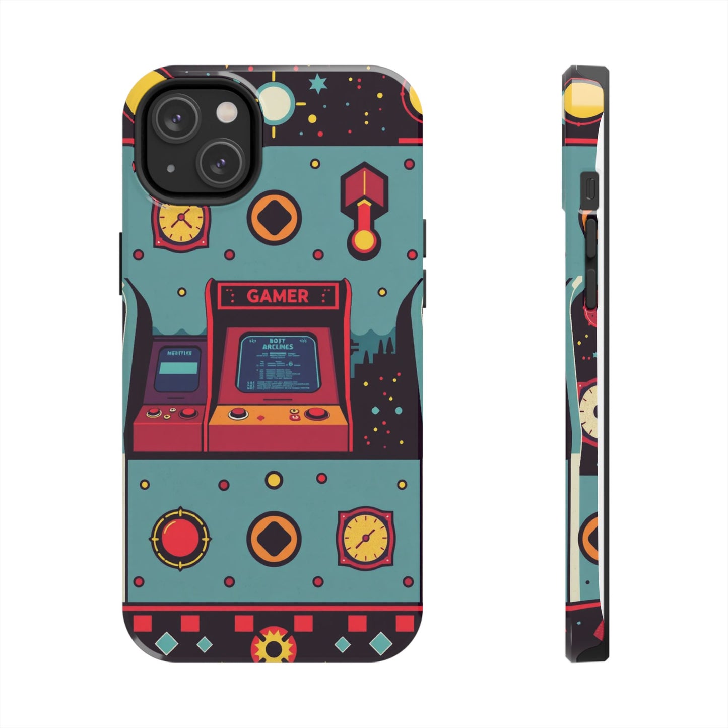 Retro Gamer Tough Phone Case - Vibrant Arcade Design for Gaming Enthusiasts - for iPhone