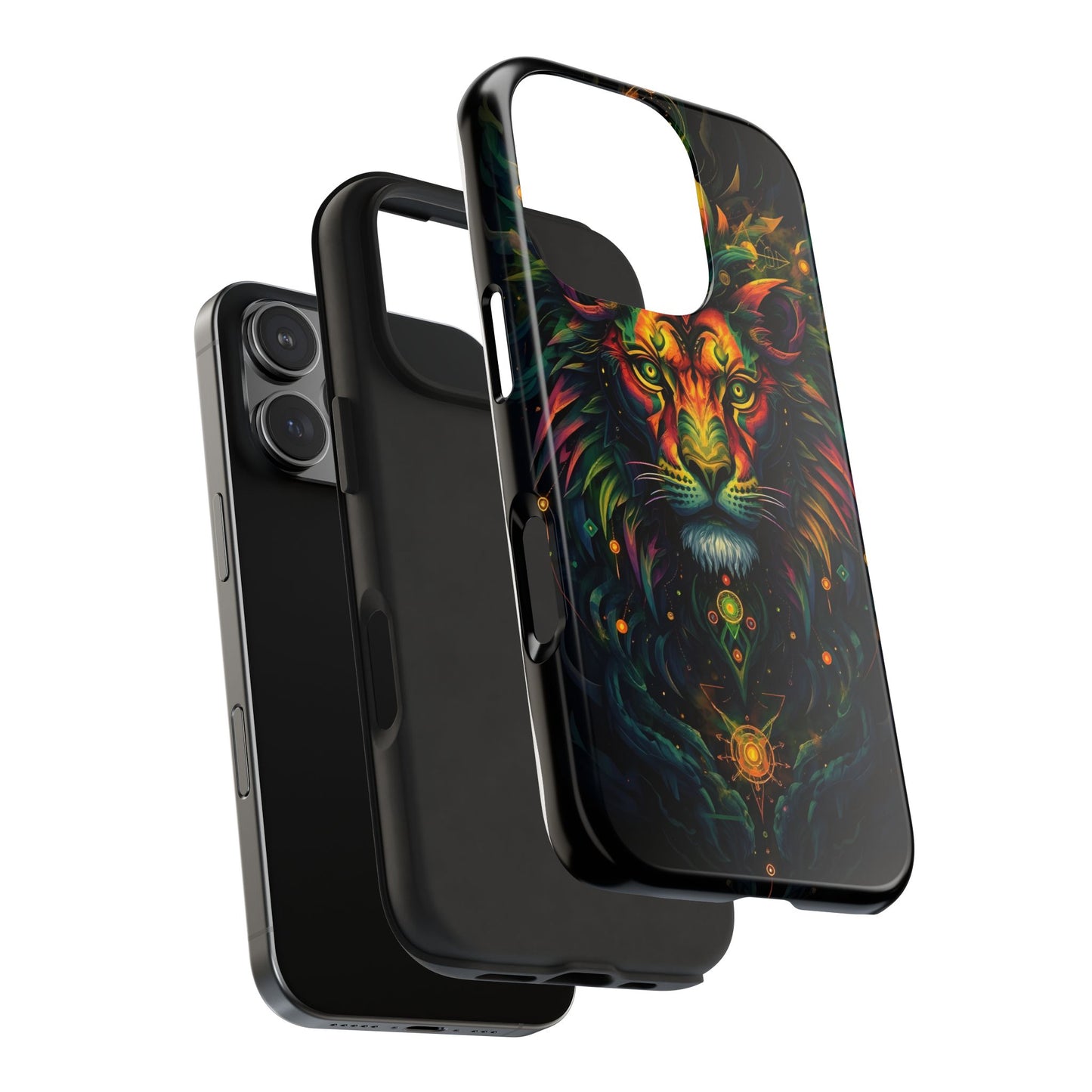 Vibrant Mystical Lion Art Tough Phone Case - Bold Protector for Animal Lovers - for iPhone
