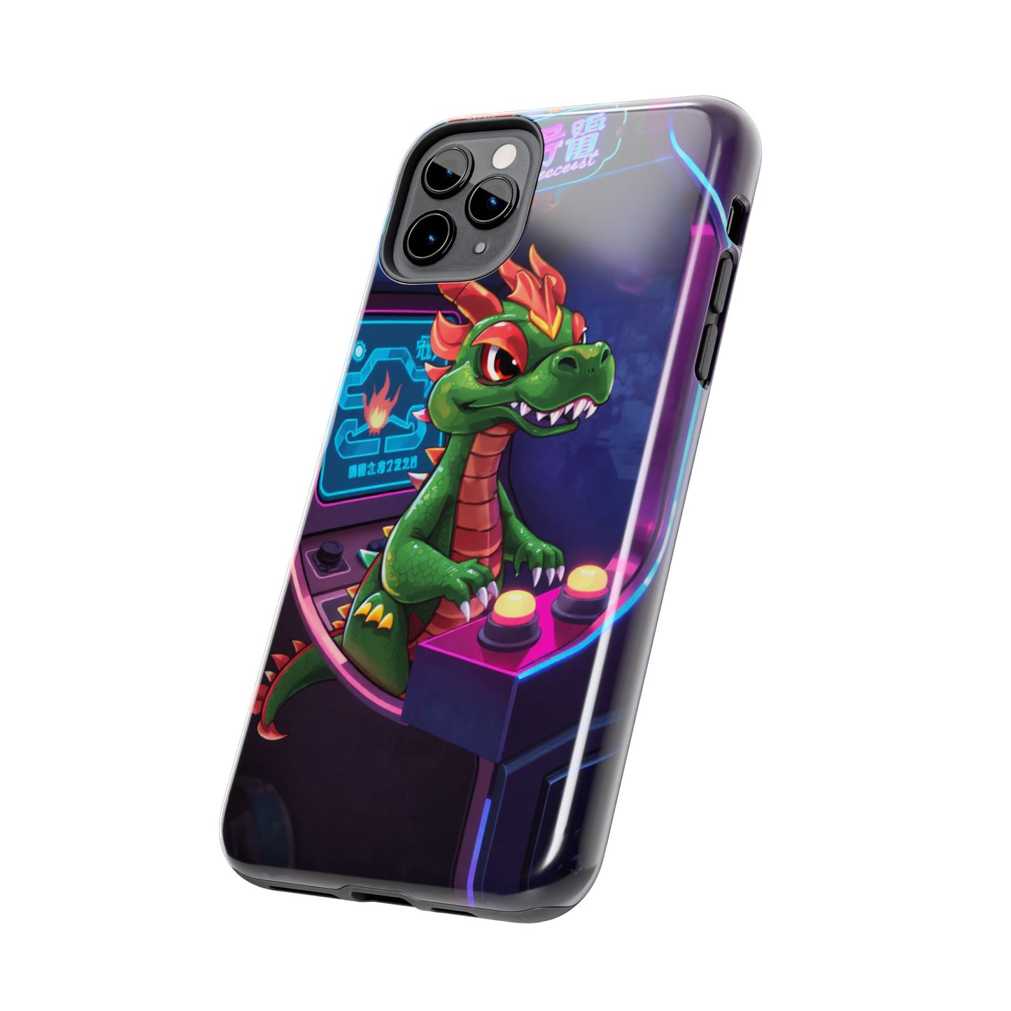 Retro Gamer Tough Phone Case with Dragon Design