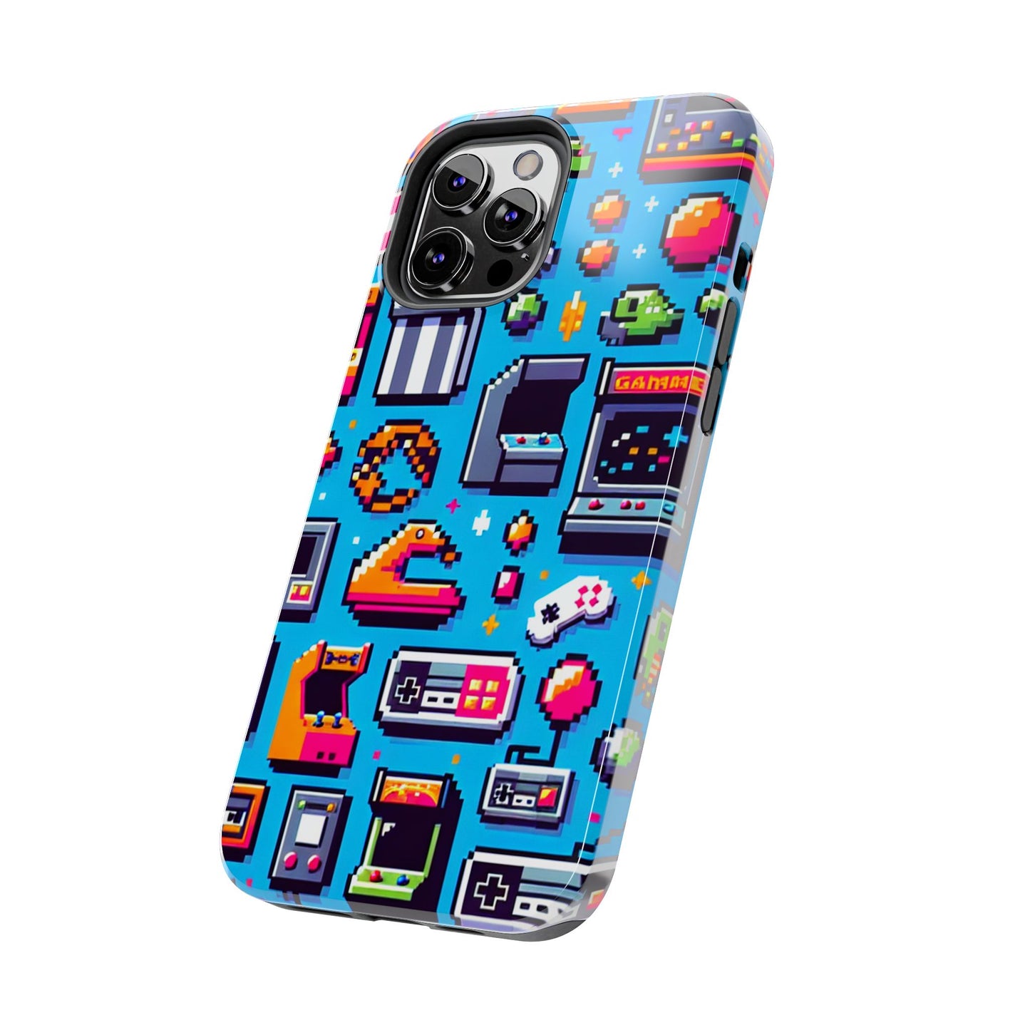 Retro Gaming Tough Phone Case - Pixel Art Design for Gamers - for iPhone