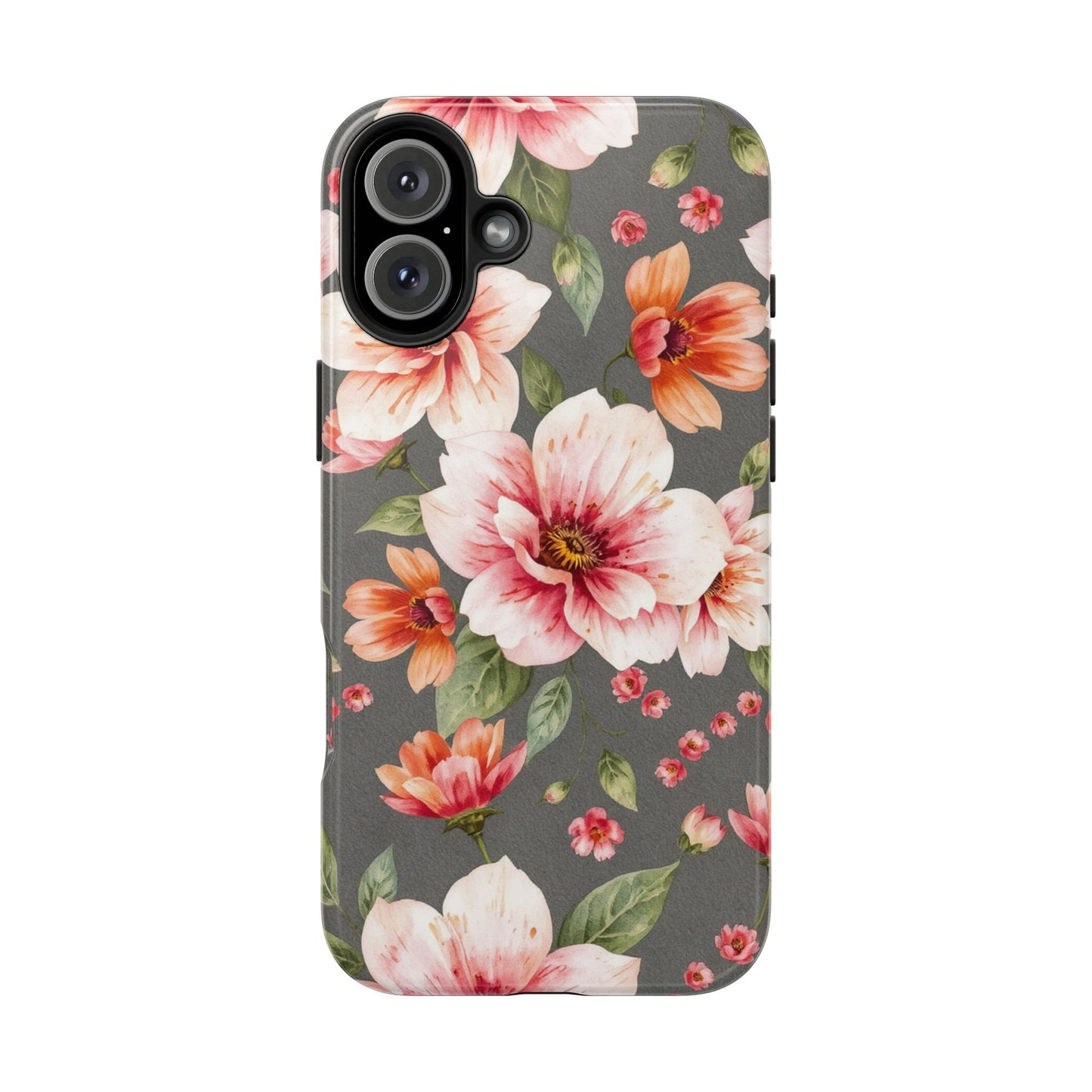 Floral Pink Tough Phone Case - Stylish & Durable Floral Design - for iPhone