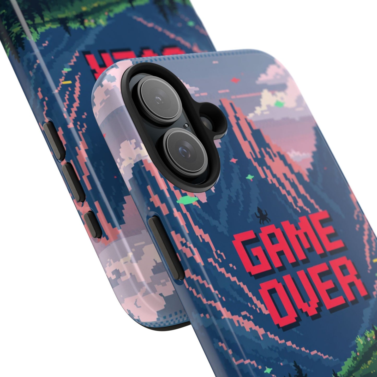 Pixel Art Tough Phone Case - 'Game Over' Design for Gamers