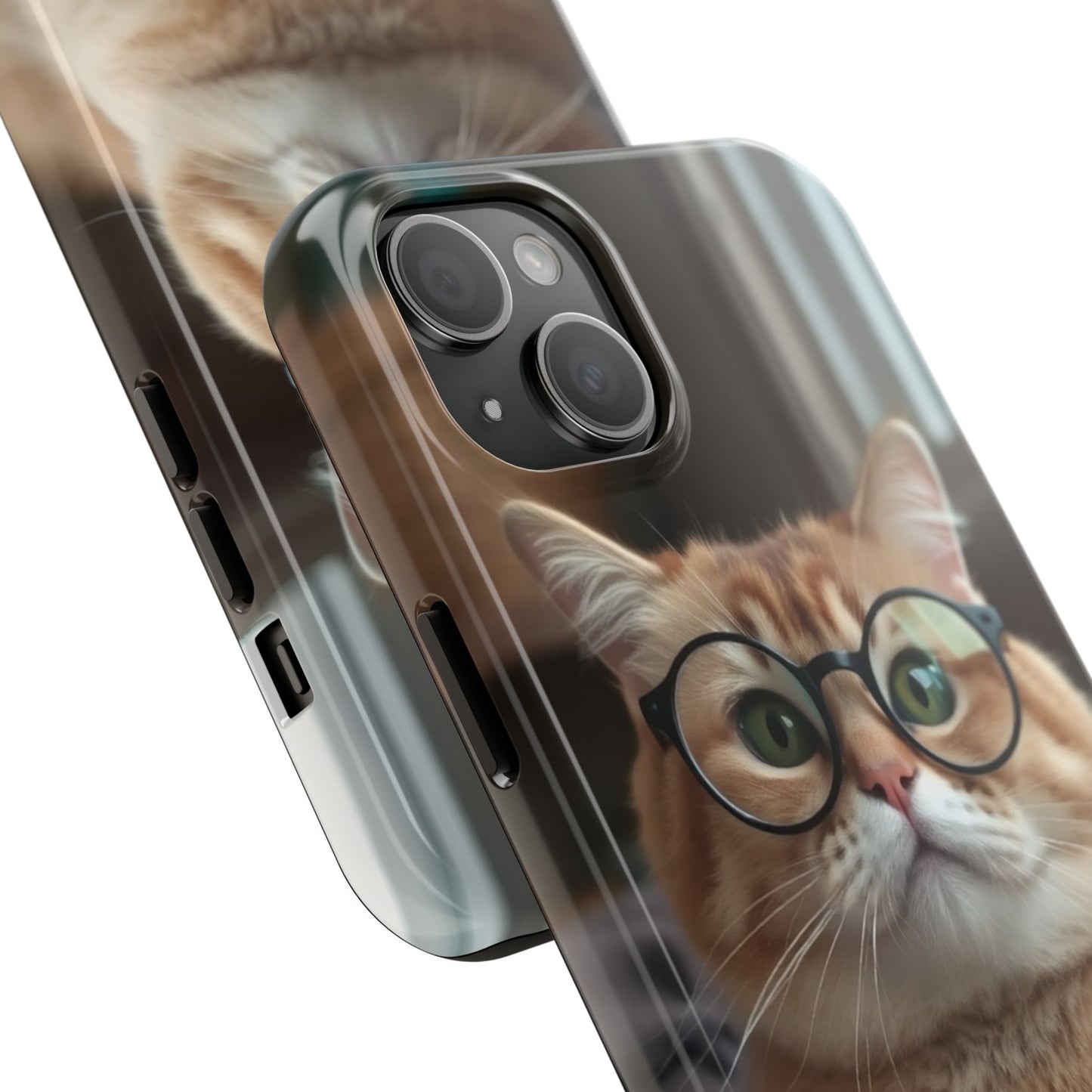Cute Cat Glasses Tough Phone Case - Fun & Stylish Protection for Cat Lovers