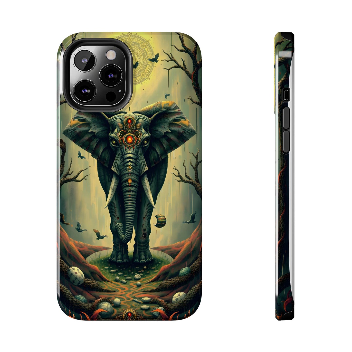 Mystical Forest Elephant Tough Phone Case | Vibrant Design for Nature Lovers - for iPhone
