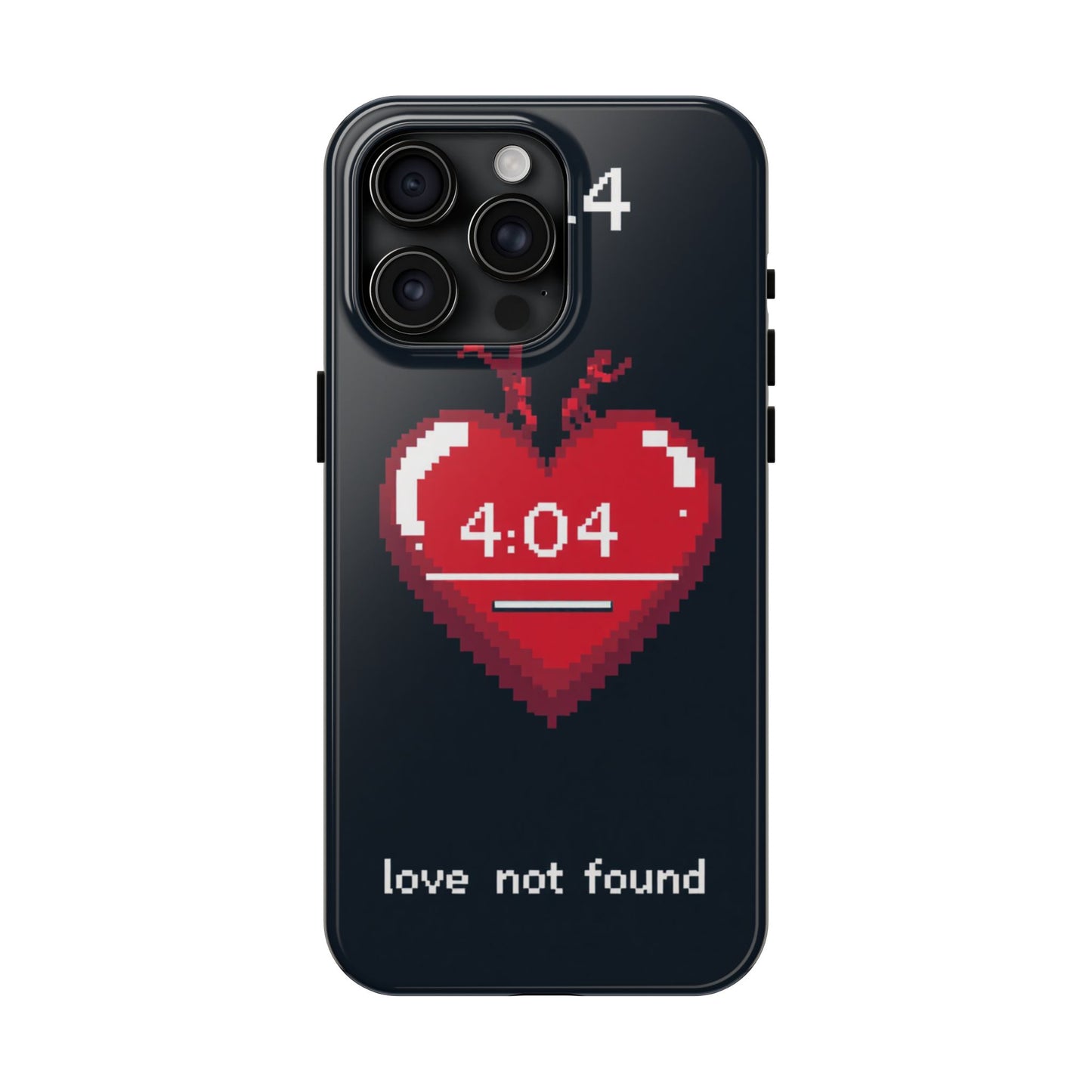 Vintage Pixel Heart Tough Phone Case - "404 Love Not Found" Design