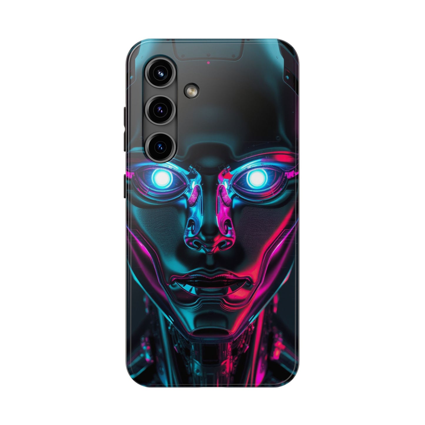 Futuristic Phone Case, Tough Phone Cover, Cyberpunk Style, Robot Design, Gift for Tech Lovers, Unique Phone Accessories