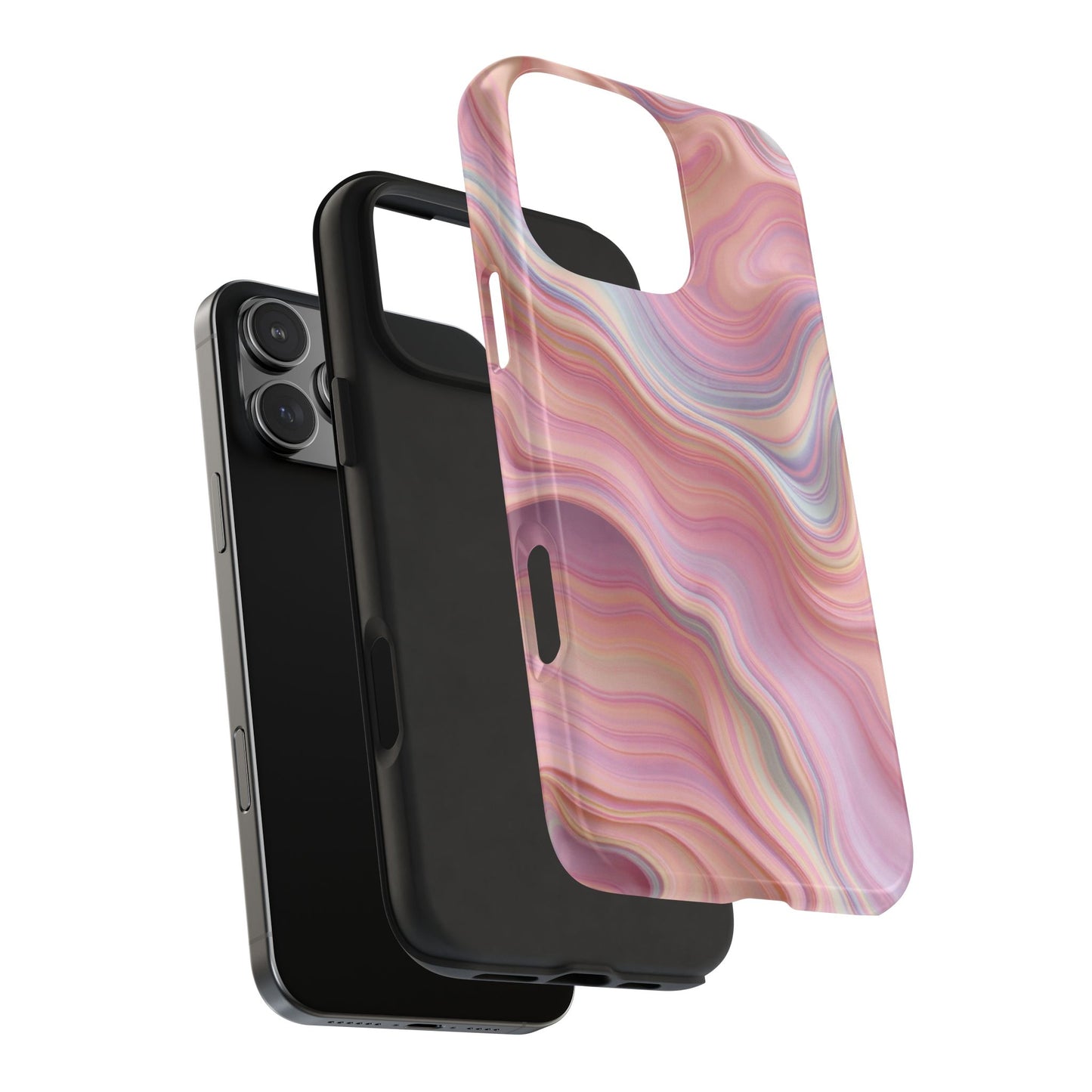 Stylish Tough Phone Cases - Abstract Pink Marble Design