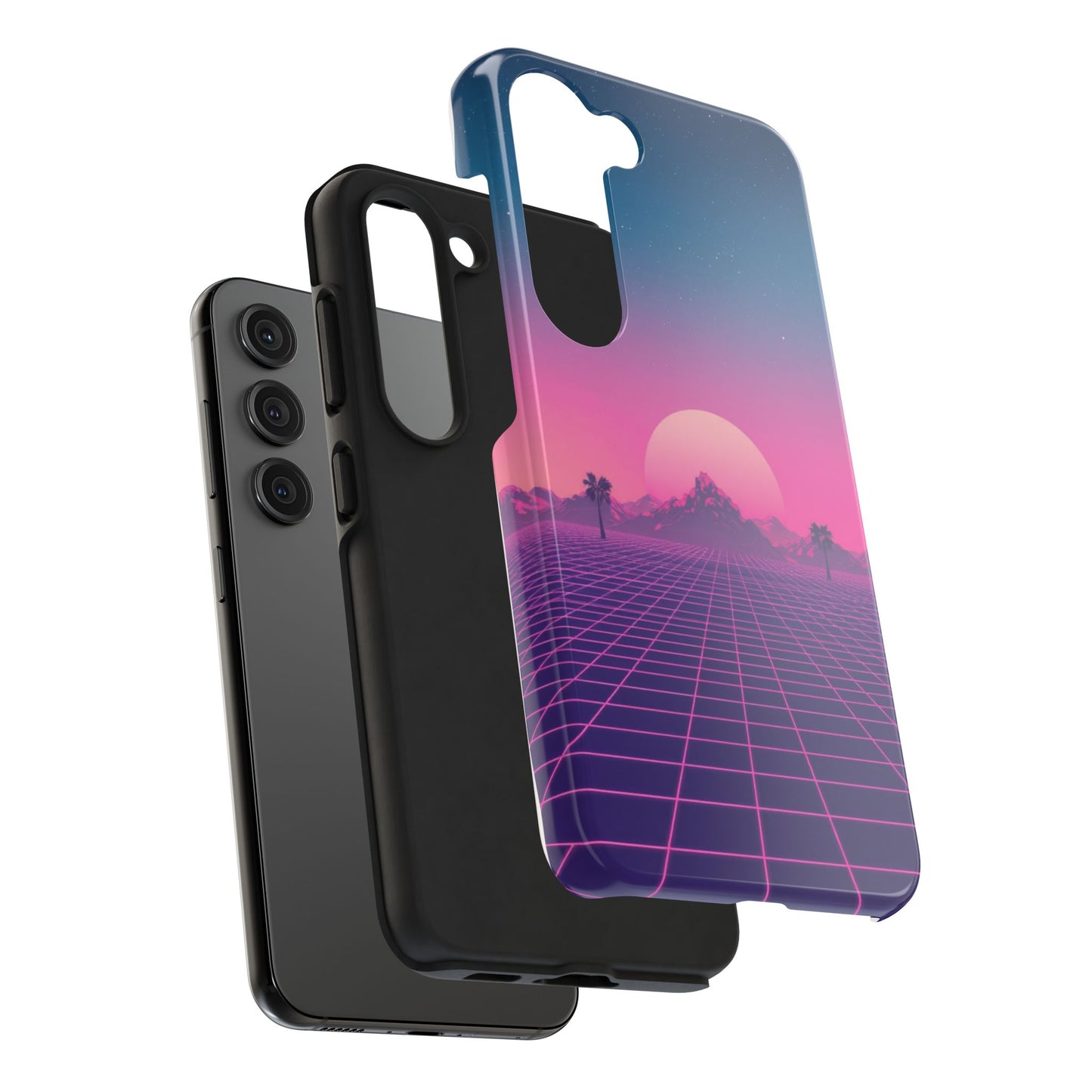 Retro Aesthetic Tough Phone Case - Vibrant Sunset Design