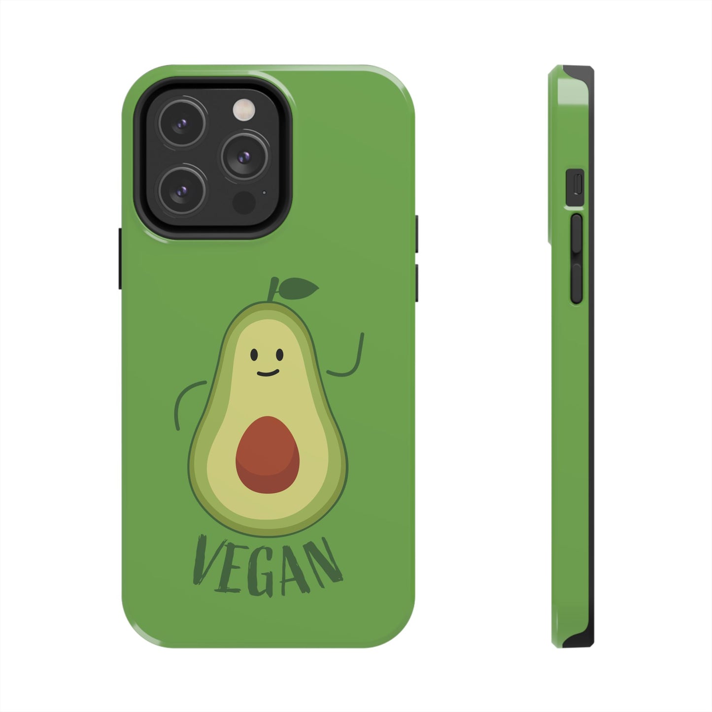 Vegan Avocado Tough Phone Case - Cute & Durable Phone Cover - for iPhone