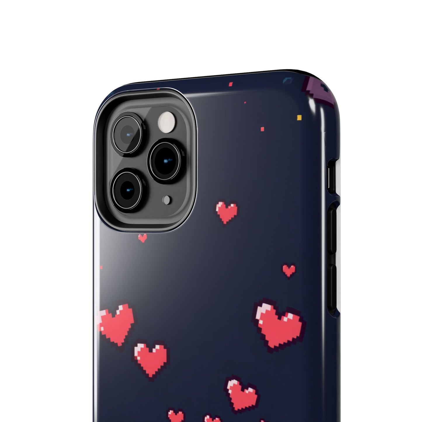 Pixel Heart Tough Phone Case - Retro Gamer Style for Valentine's Day