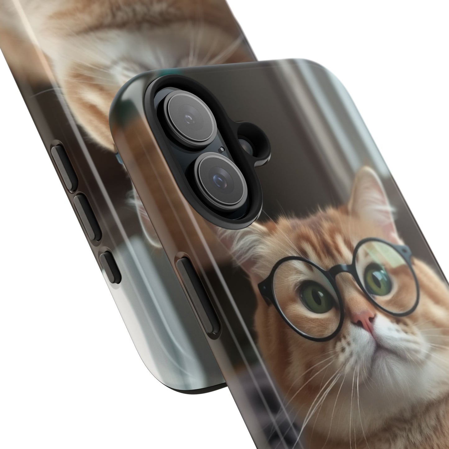 Cute Cat Glasses Tough Phone Case - Fun & Stylish Protection for Cat Lovers