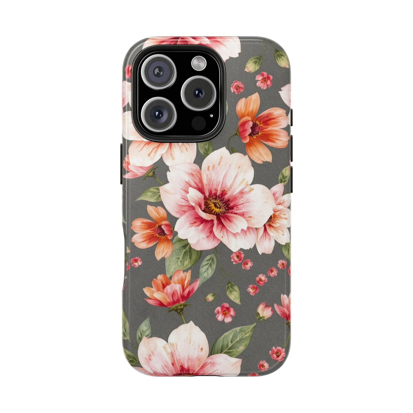 Floral Pink Tough Phone Case - Stylish & Durable Floral Design - for iPhone